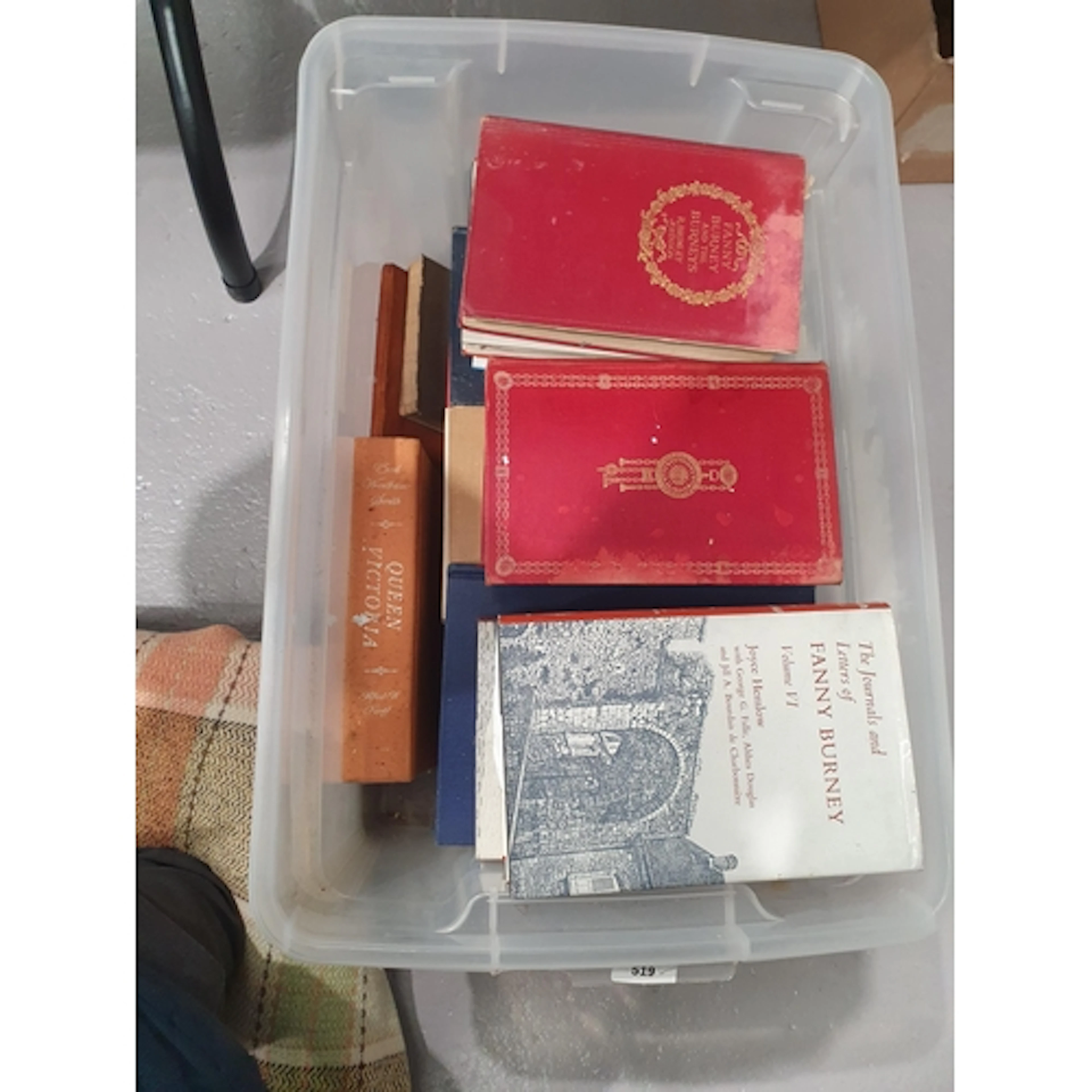 A box of Books including 'The Journals and Letters of Fanny ...