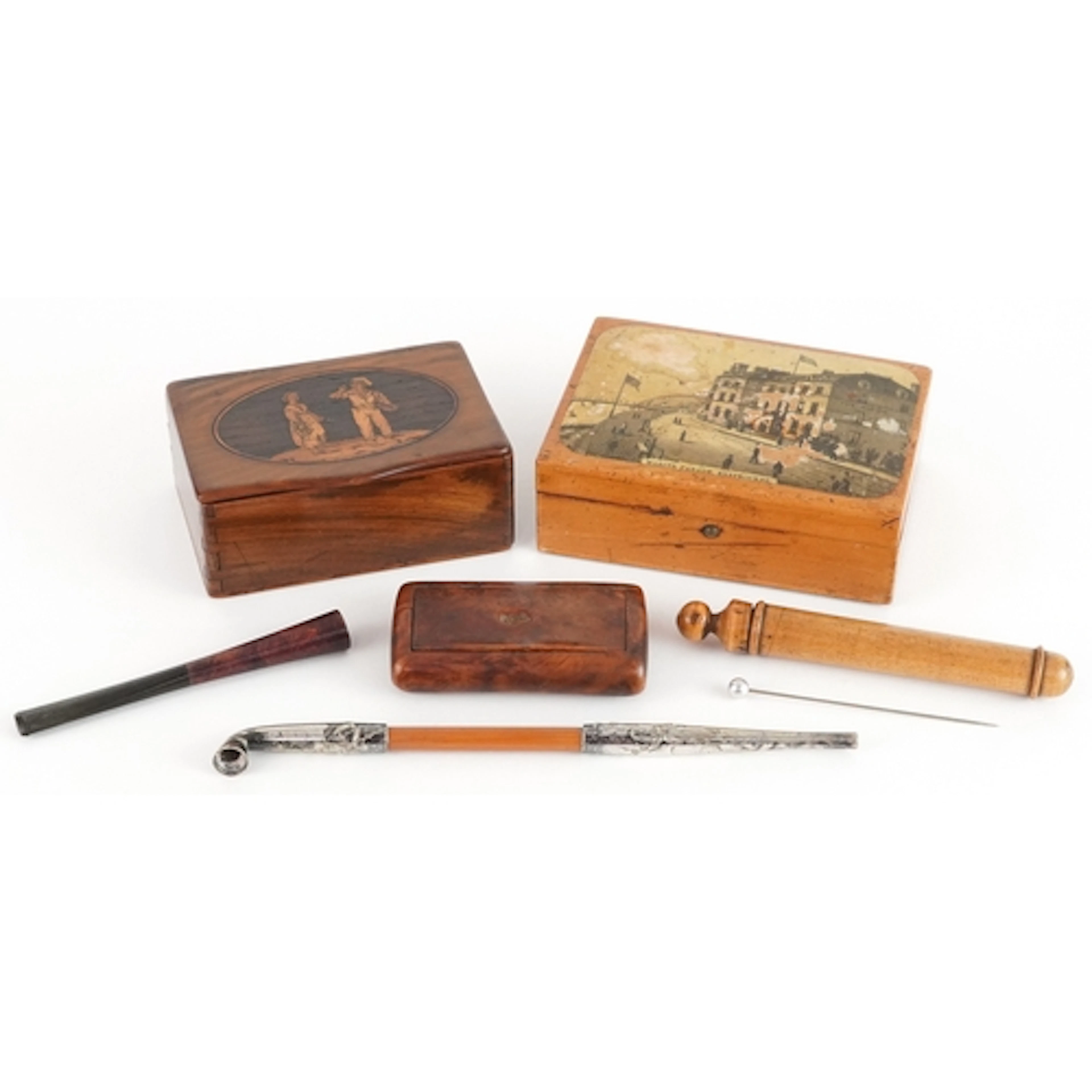 Antique and later wood objects including a local interest Ma...