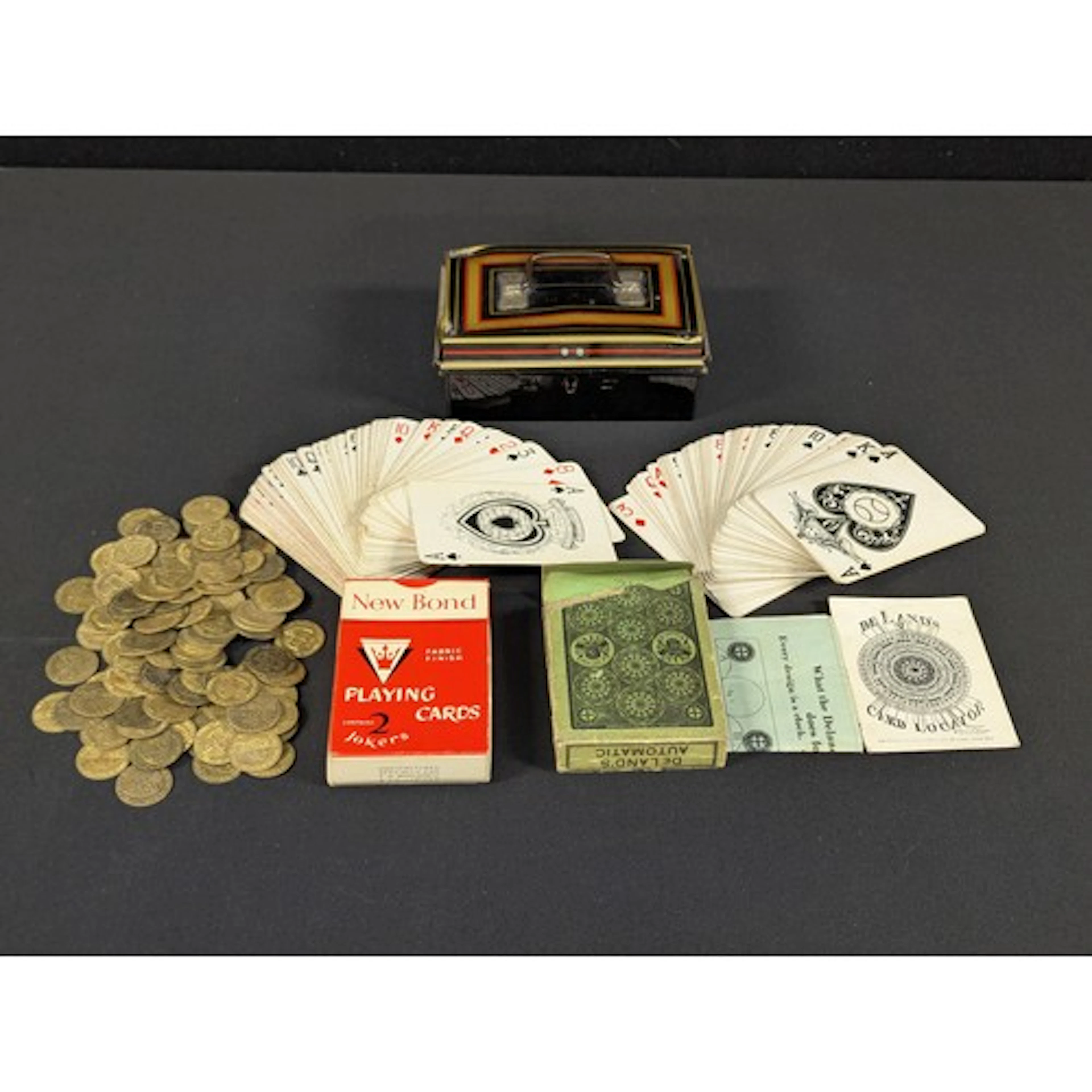 One hundred 'George III' spade guinea gaming tokens, 'play w...