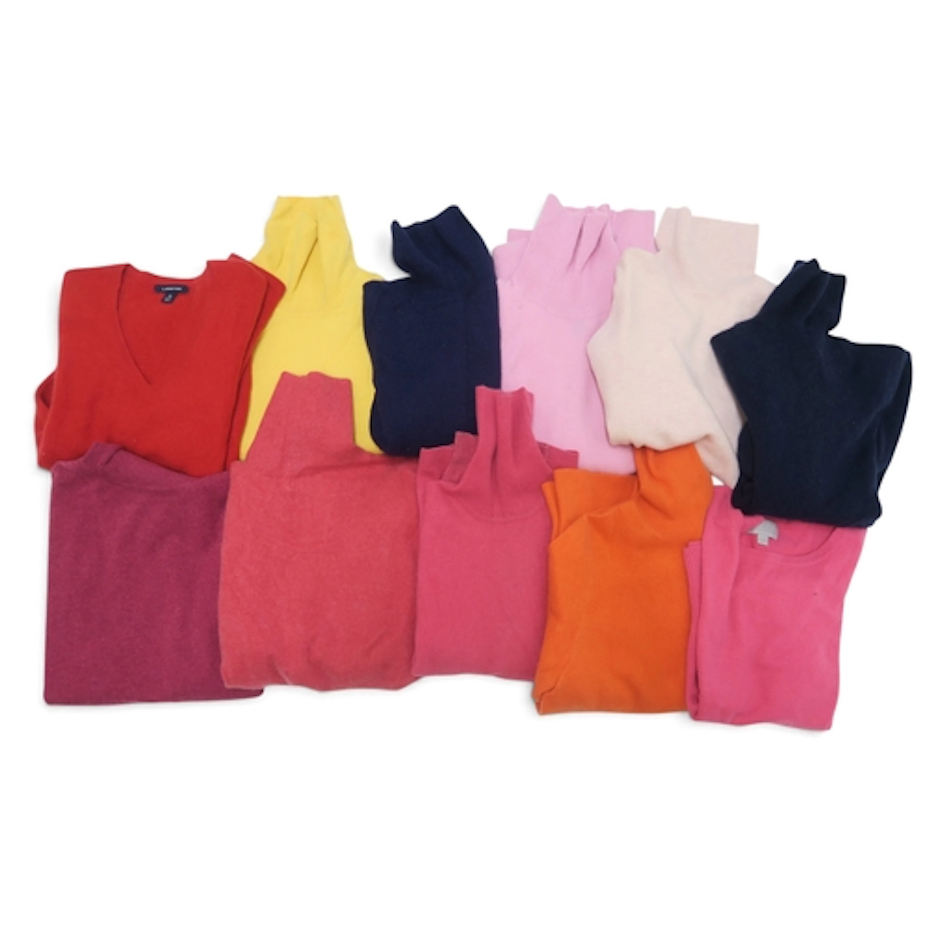 A collection of mostly cashmere and wool ladies jumpers