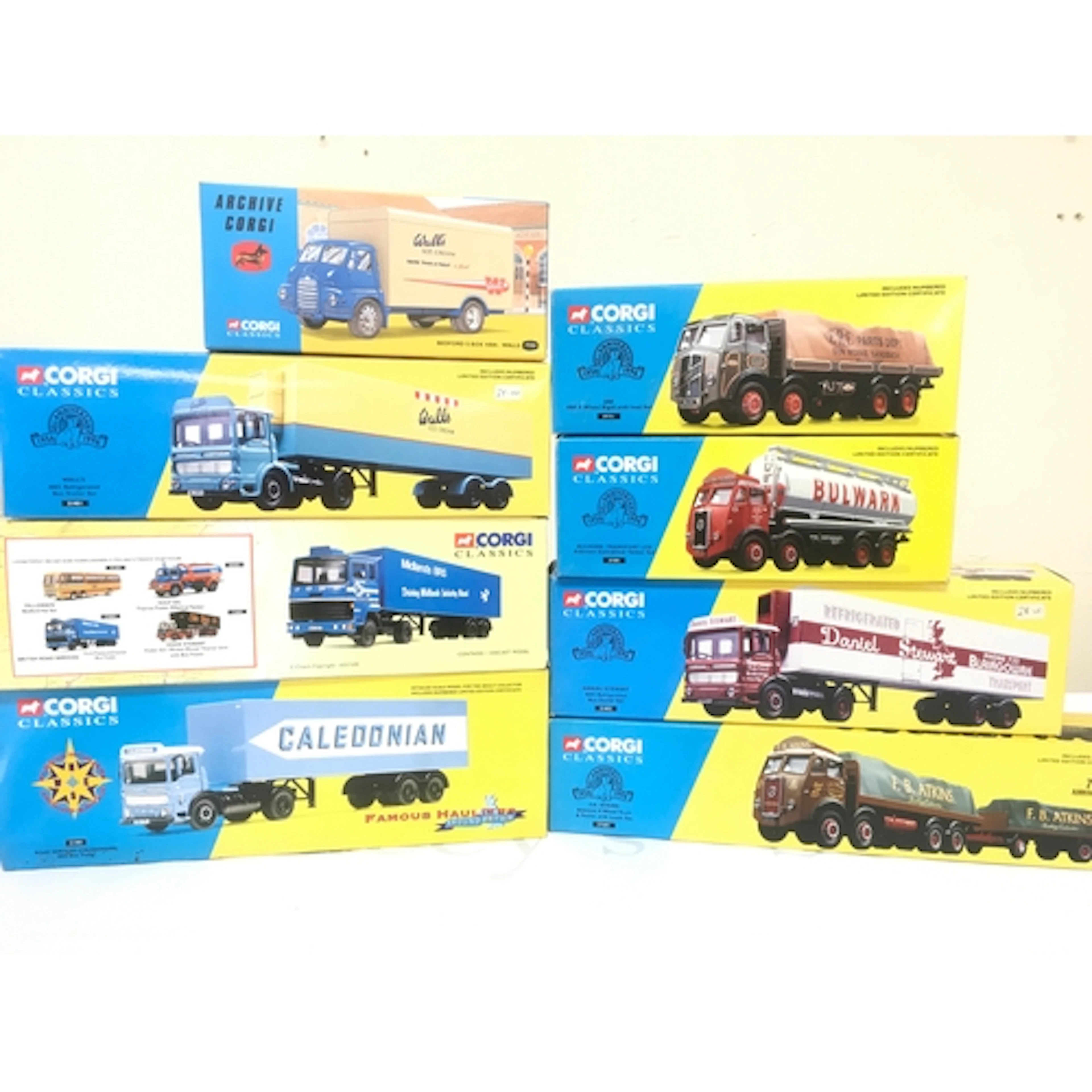 A Collection Of 8 Boxed Corgi Classic Lorries Including A Wa...