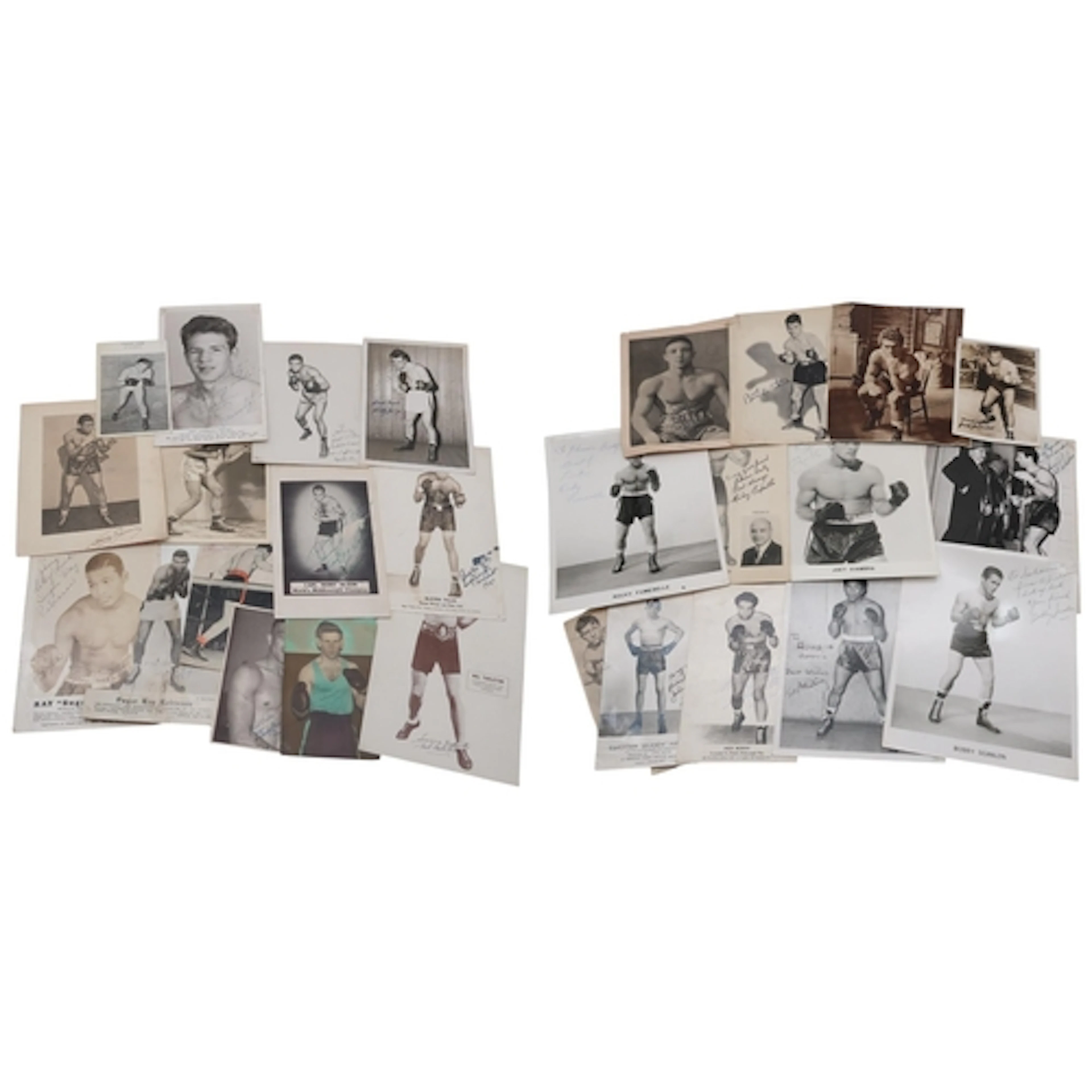 A collection of boxing ephemera, mostly 1940s, including aut...