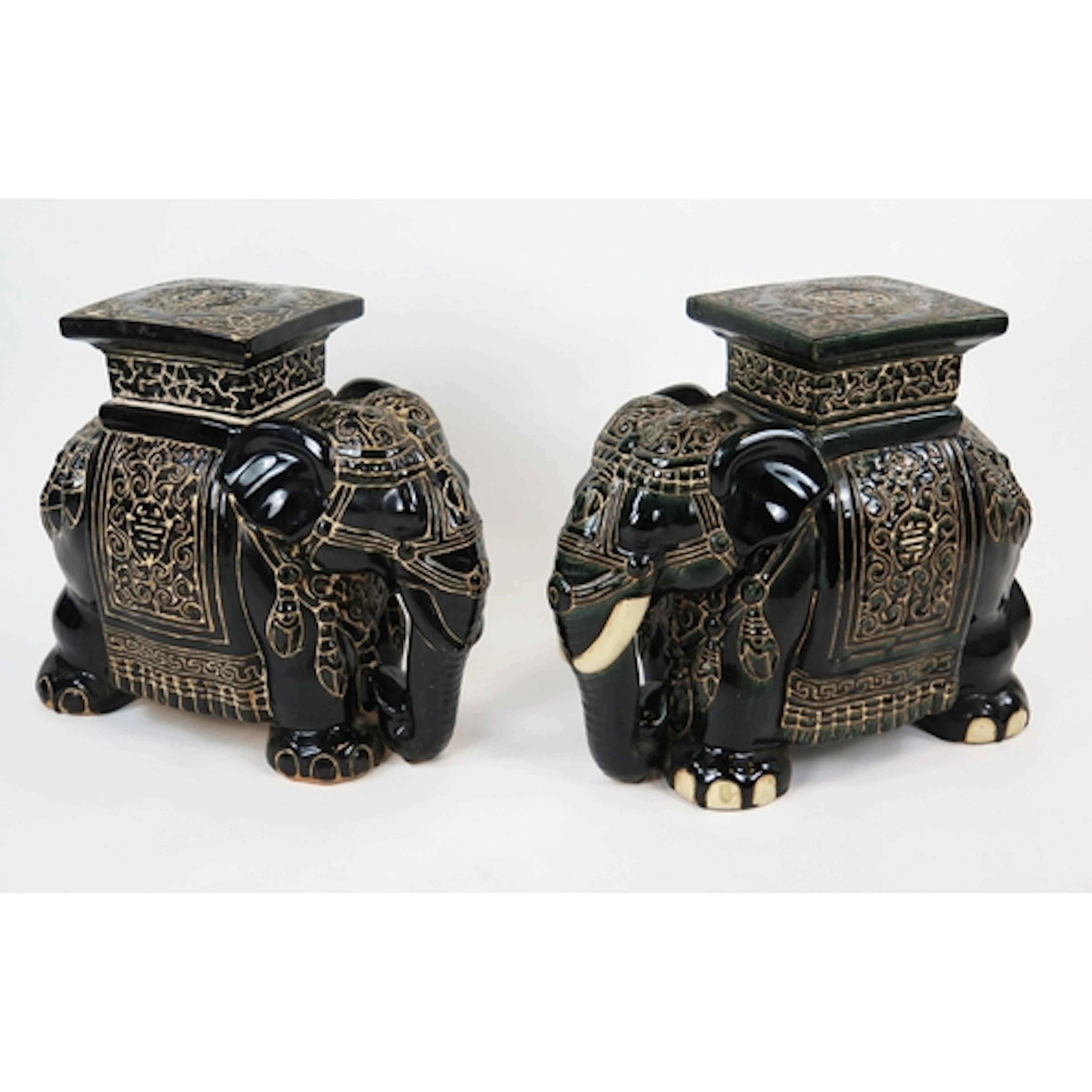 A pair of 20th century Chinese pottery garden seats in the f...