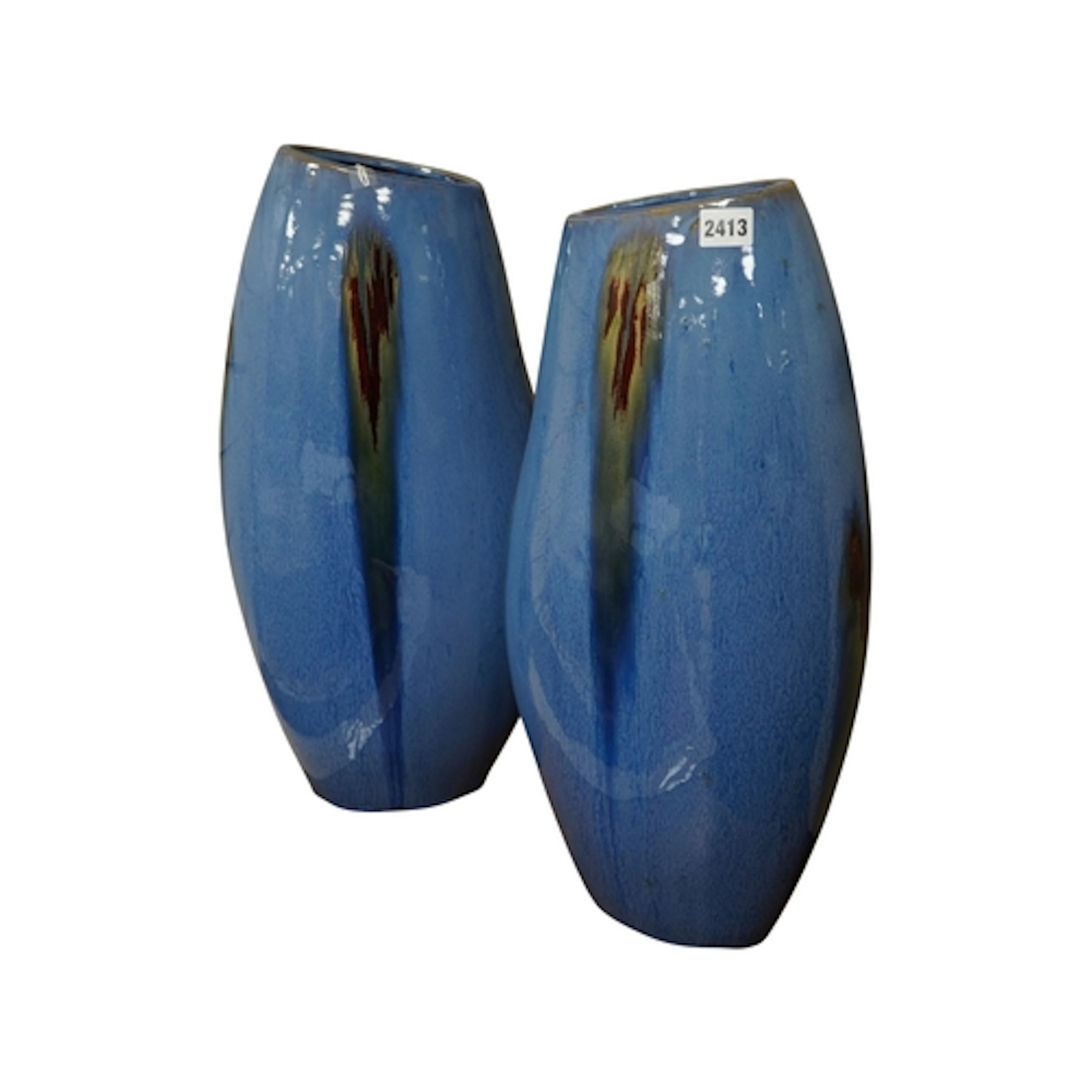A pair of large mid century Scandinavian design pottery vase...