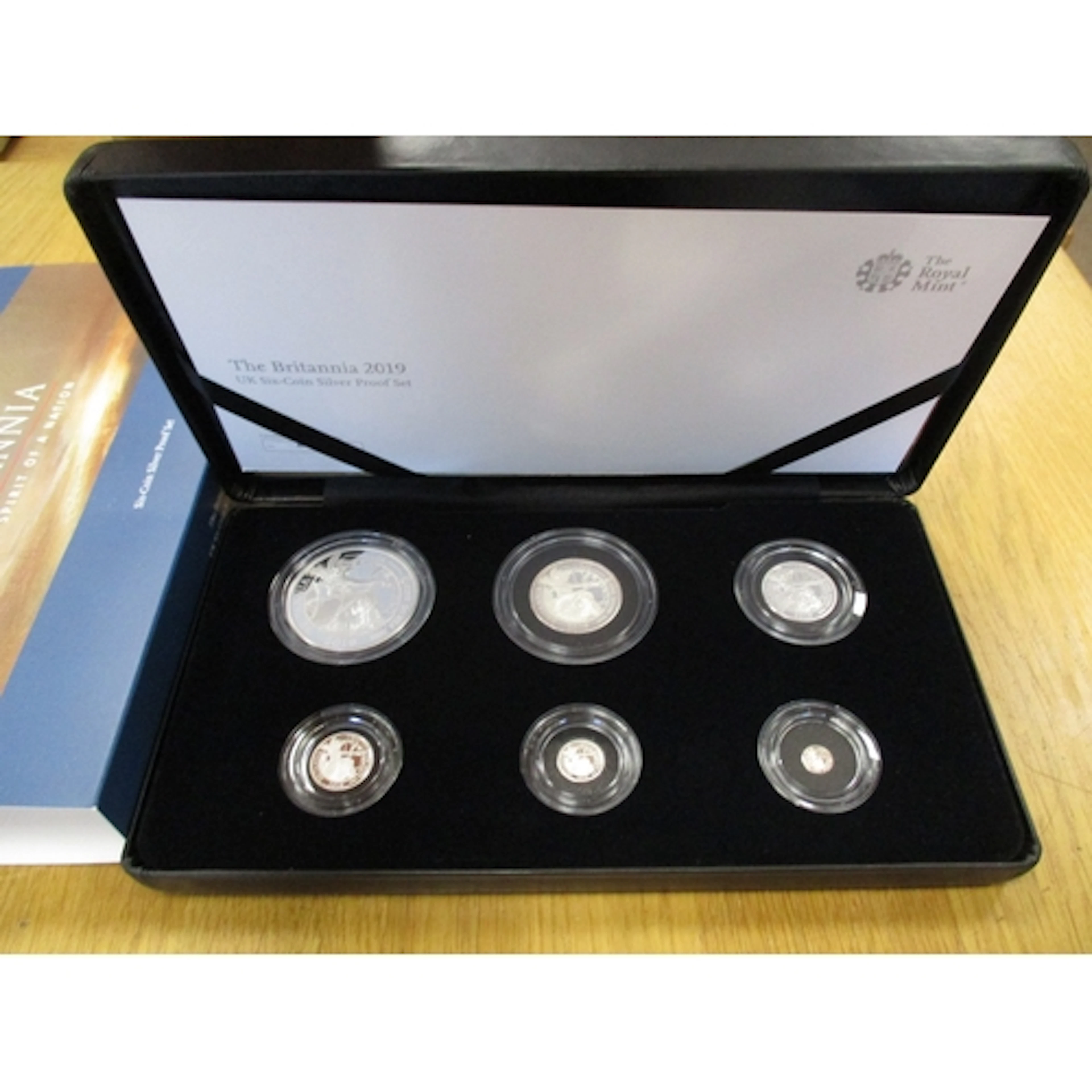 2019 Britannia silver proof cased set of 6 with £2, £1, 50p,...