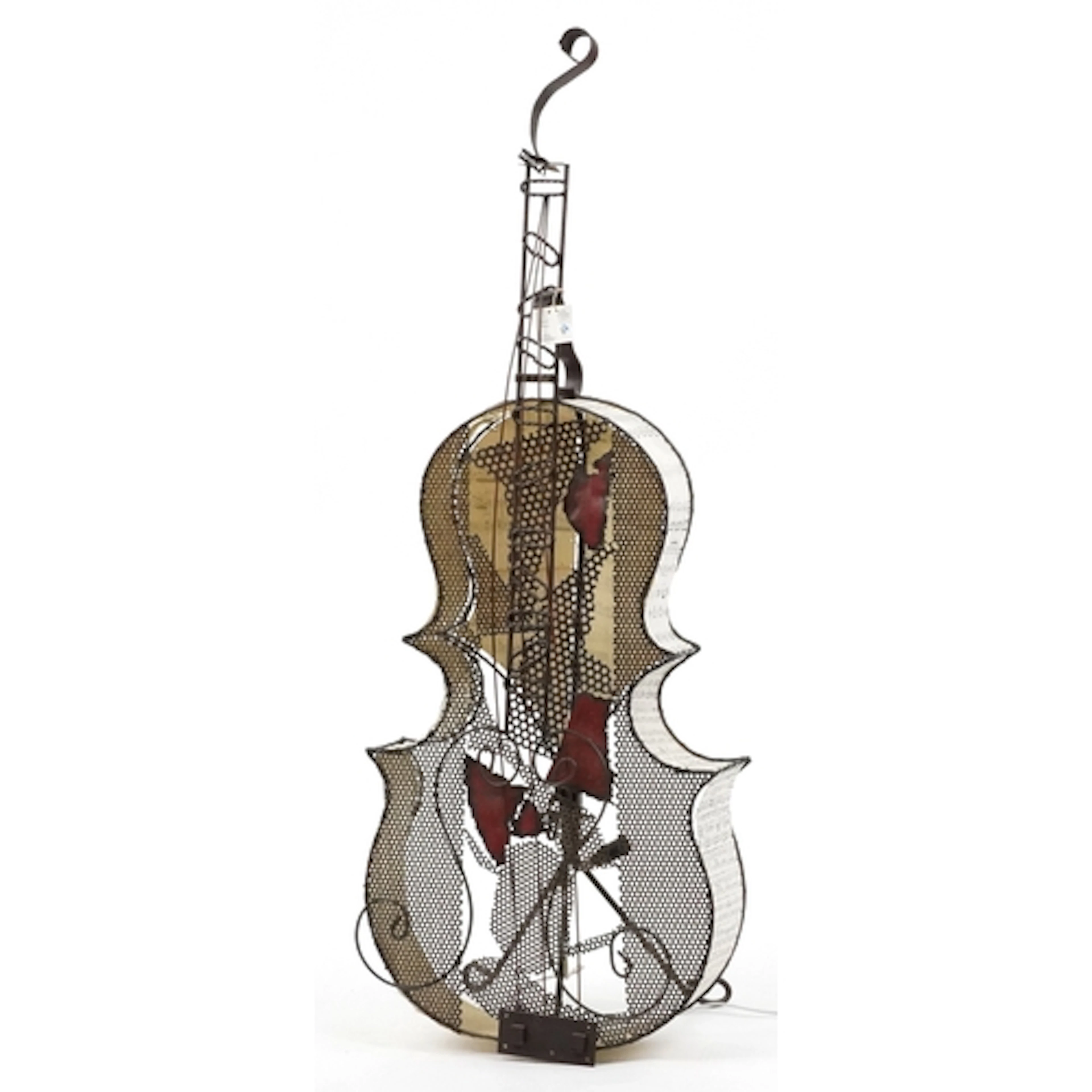 Novelty Italian floor standing lamp in the form of a cello w...