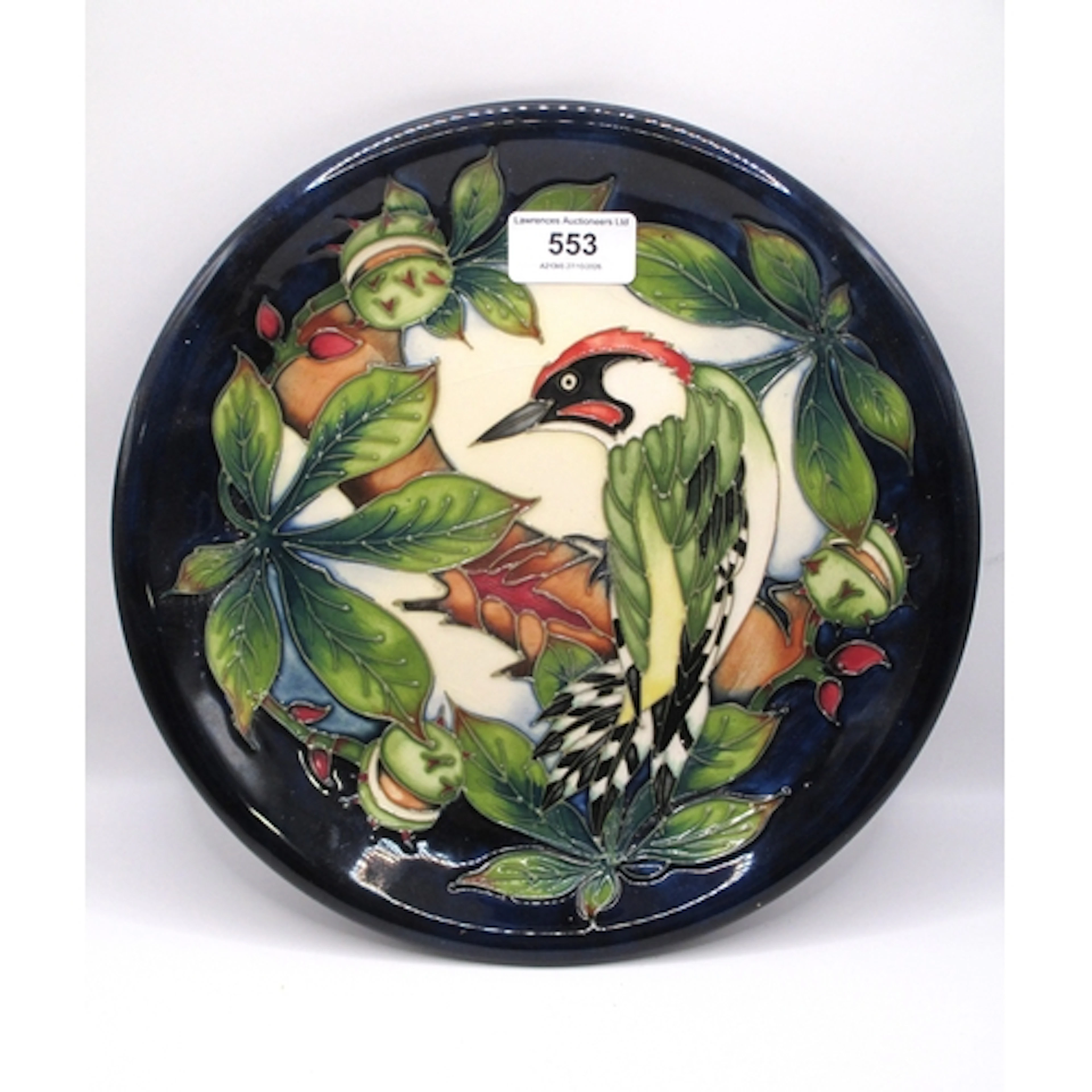 Moorcroft mantel clock, decorated with Koi carp, 16cm high, ...