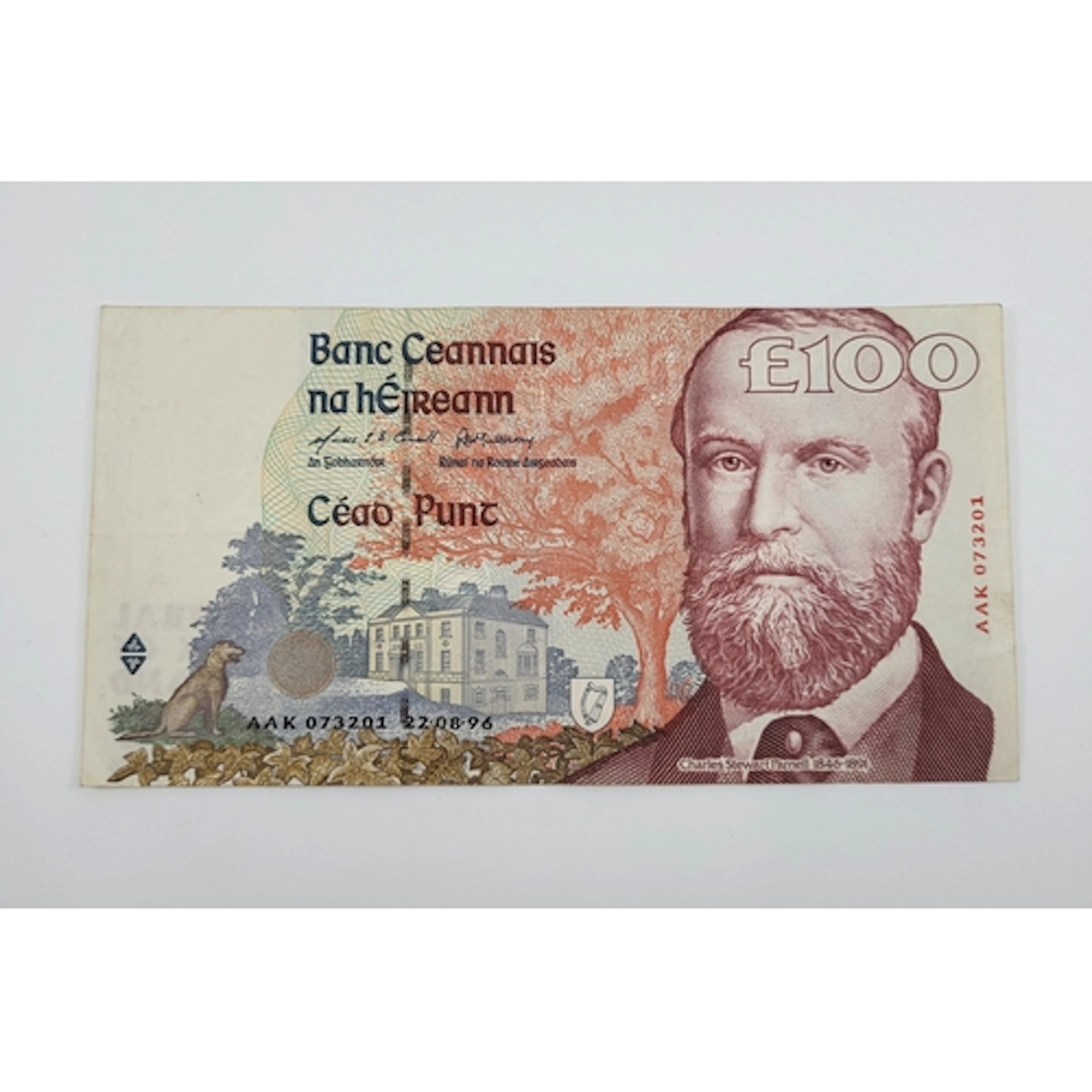A 1996 IRISH £100 22.08.96 PARNELL IRISH BANKNOTE, NEF