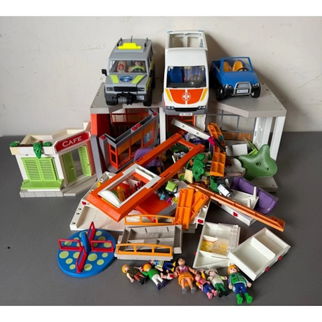 A quantity of vintage Playmobil to include figures, vehicles...