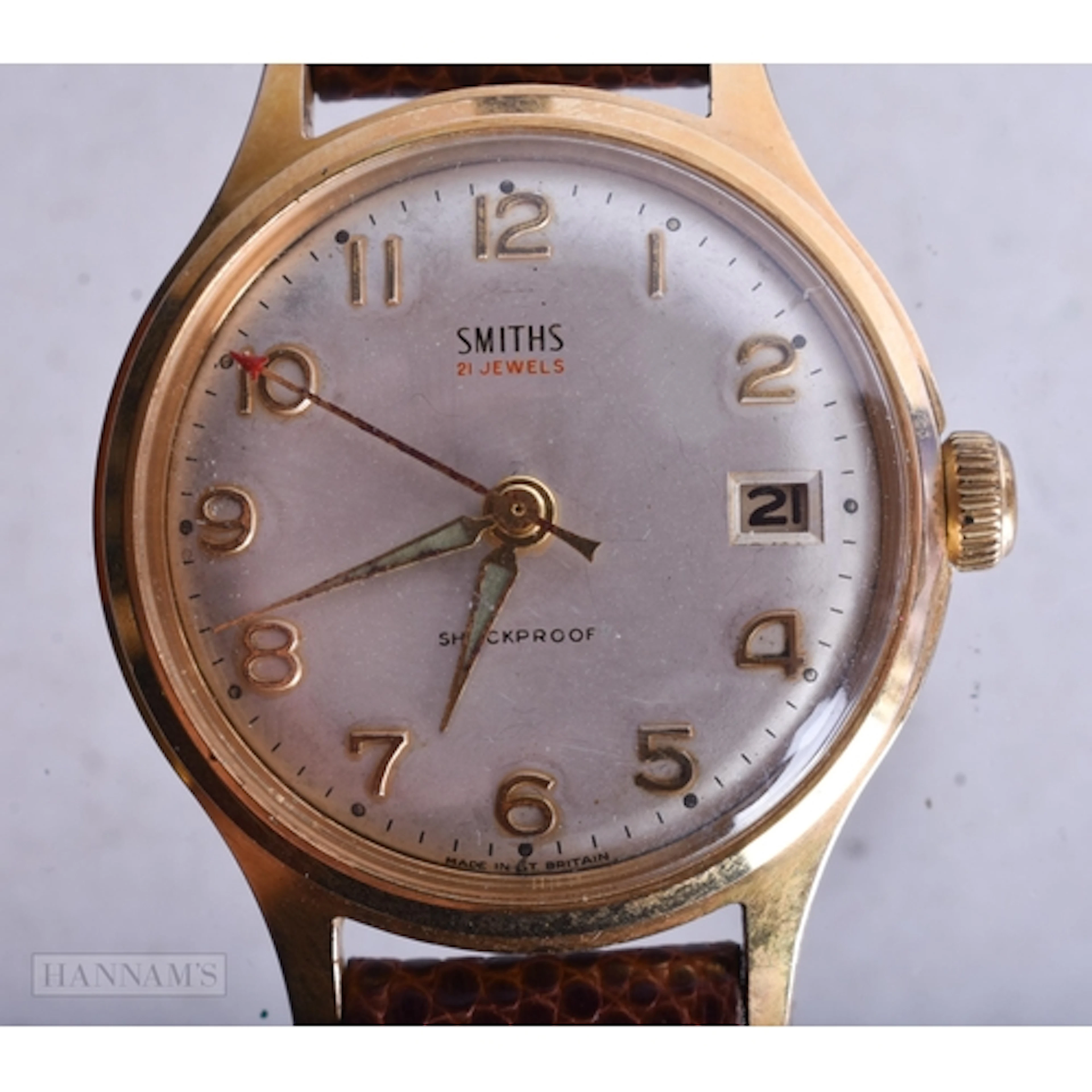 Smiths 21 Jewels Watch Hand-Wind Working. 3.5 cm wide.