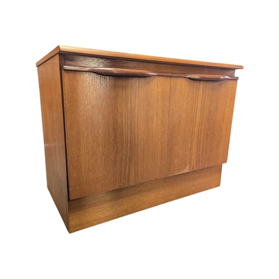 British Modern Design - Mid century teak media cabinet / sid...
