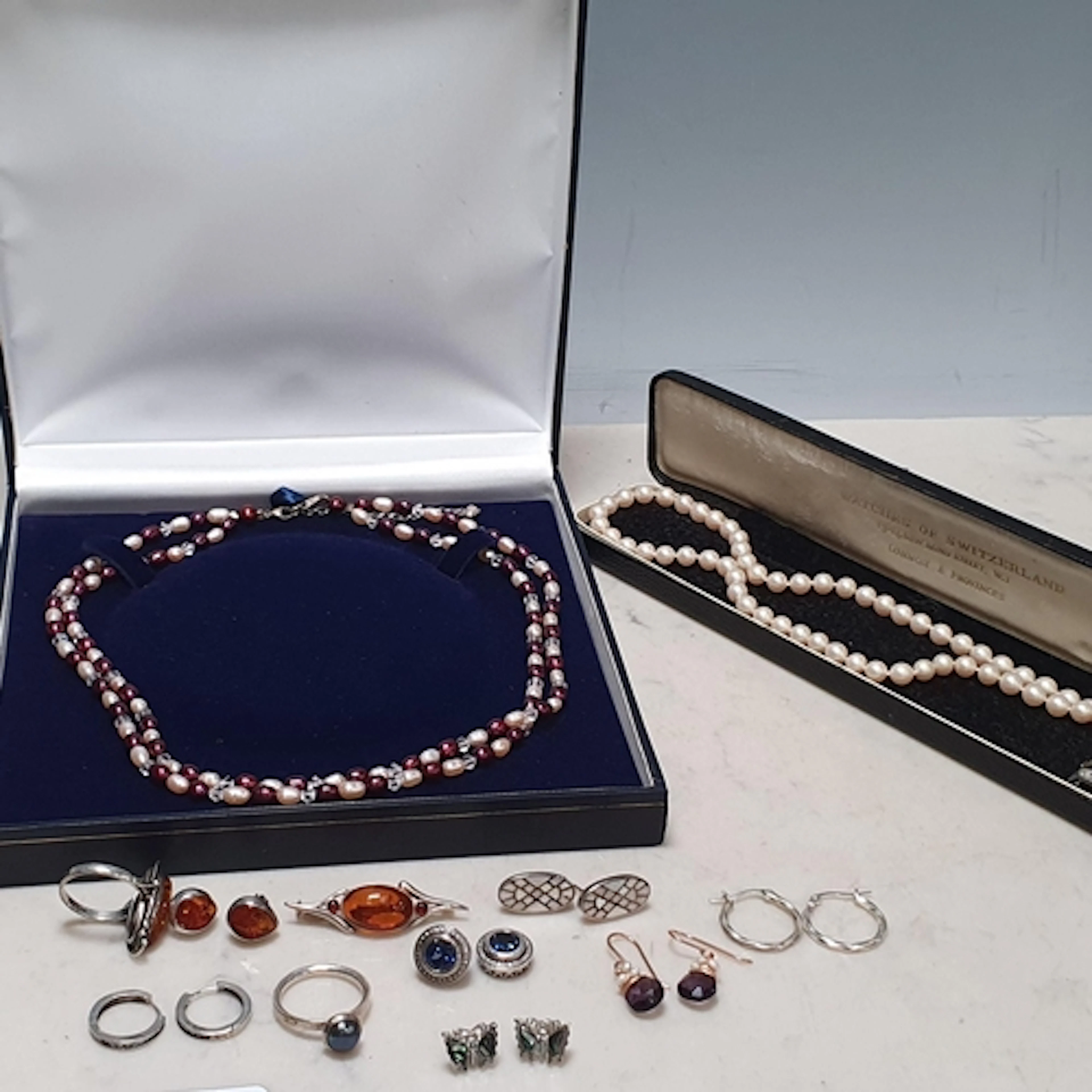 A collection of silver/925 Jewellery including a Ring, Brooc...