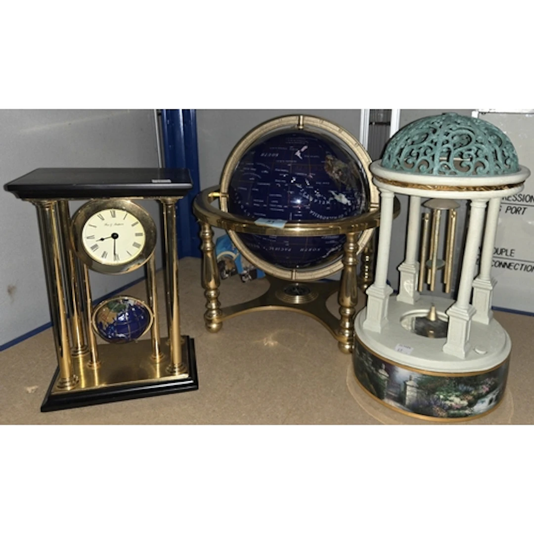 A Gem Globe with lapis lazuli and other coloured stones, a s...