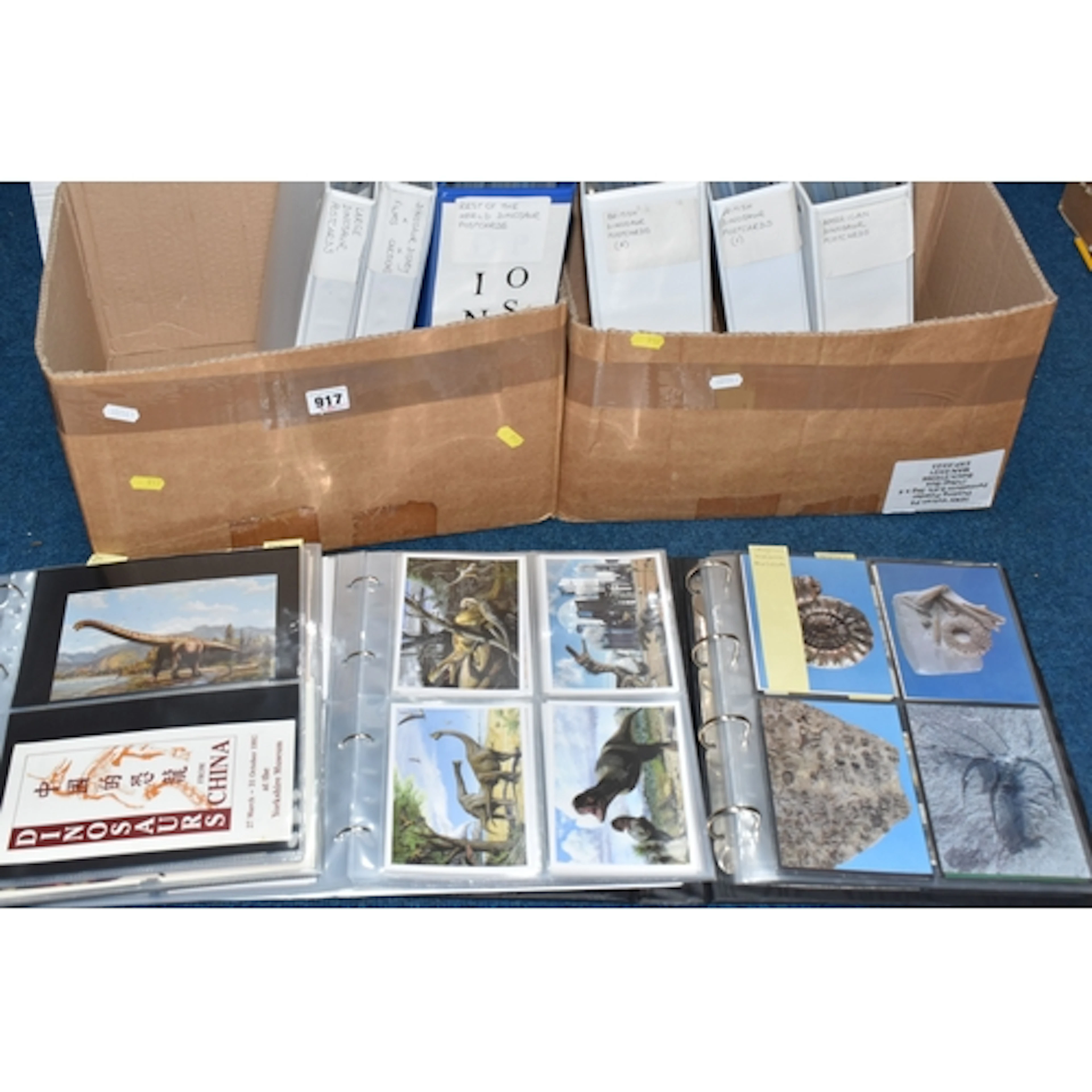 TWO BOXES OF POSTCARDS, to include nine folders eight contai...