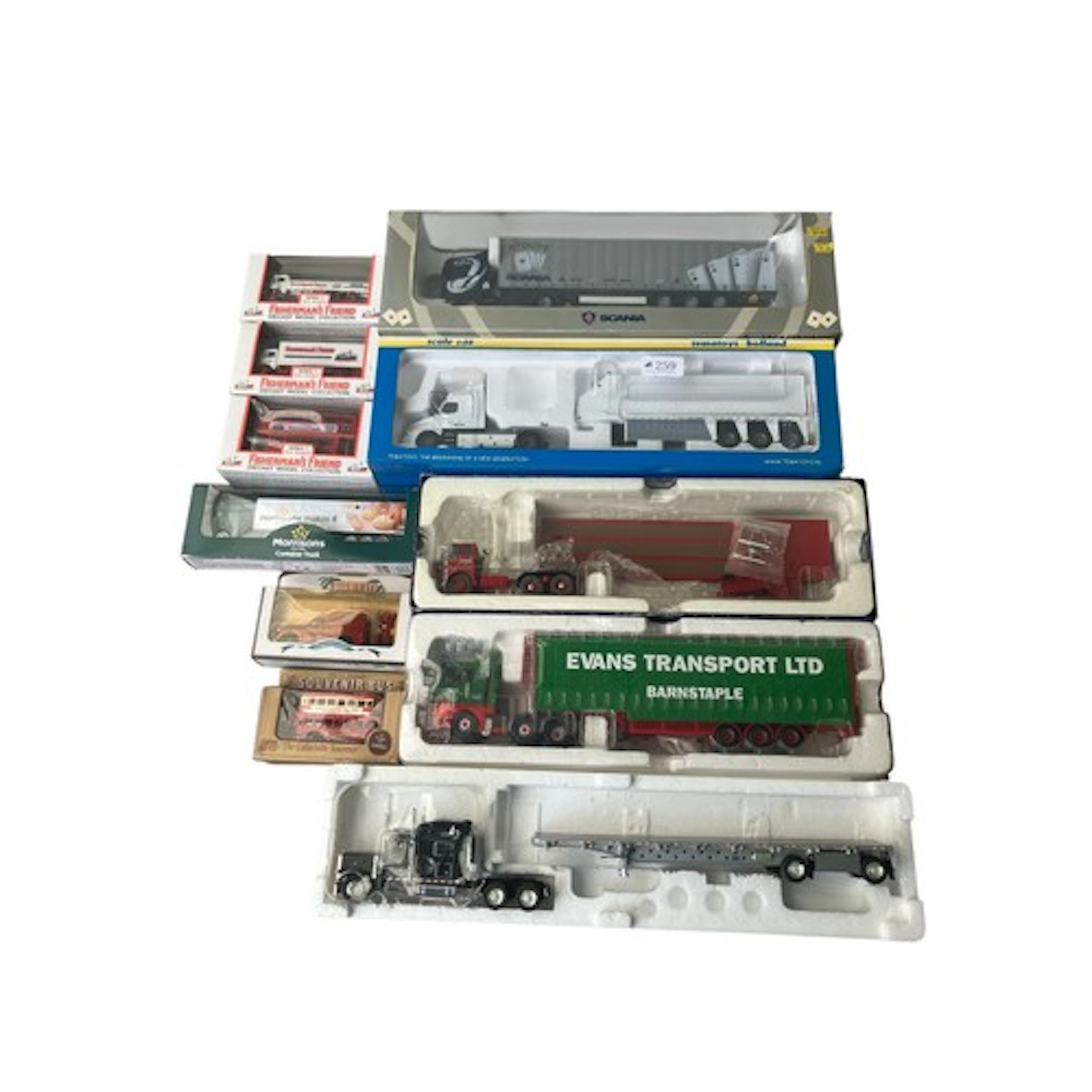 Collection of die-cast commercial truck and lorry models, mo...