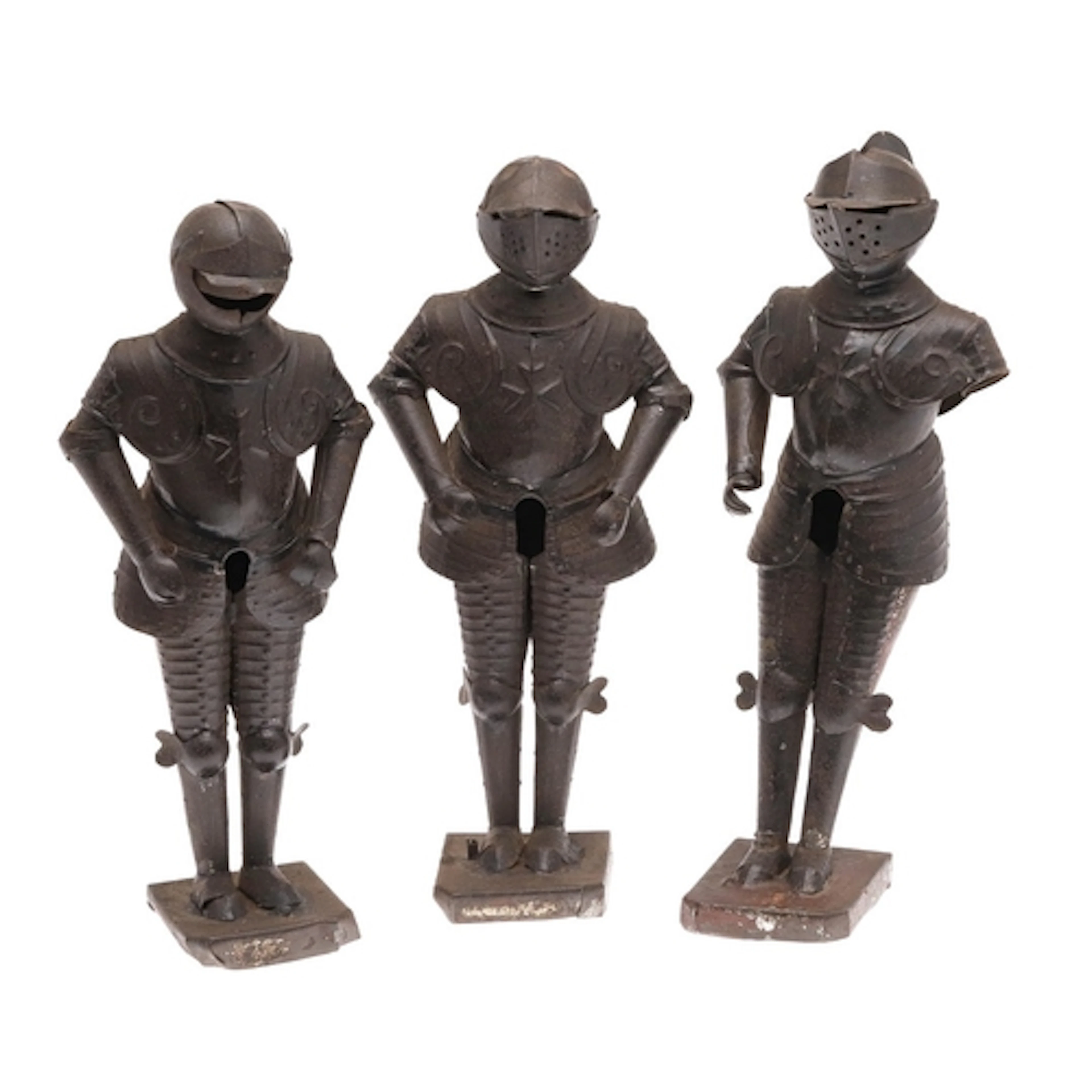 THREE MINIATURE 19TH CENTURY SUITS OF ARMOUR. Three miniatur...