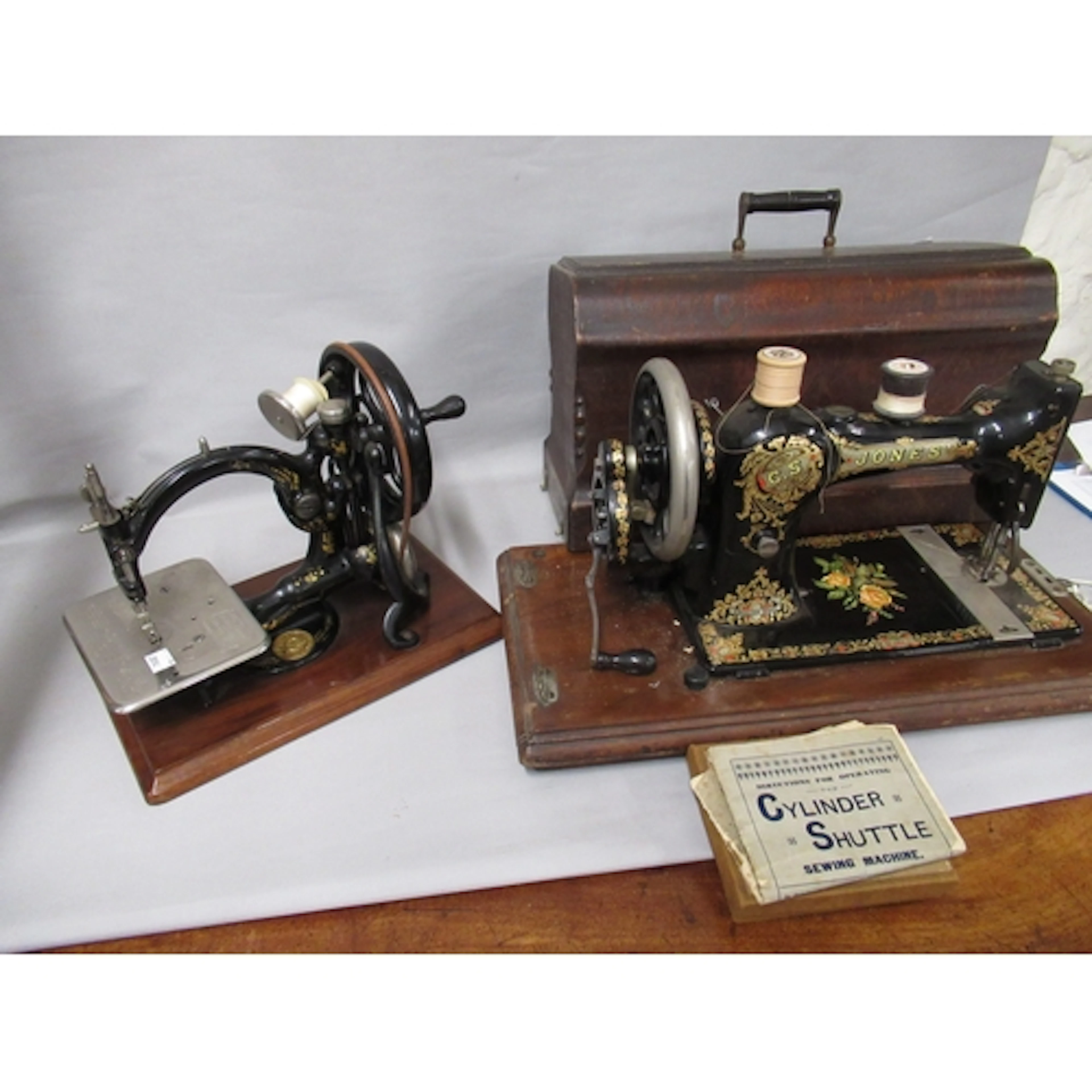 Victorian Willcox and Gibbs sewing machine, on a rectangular...