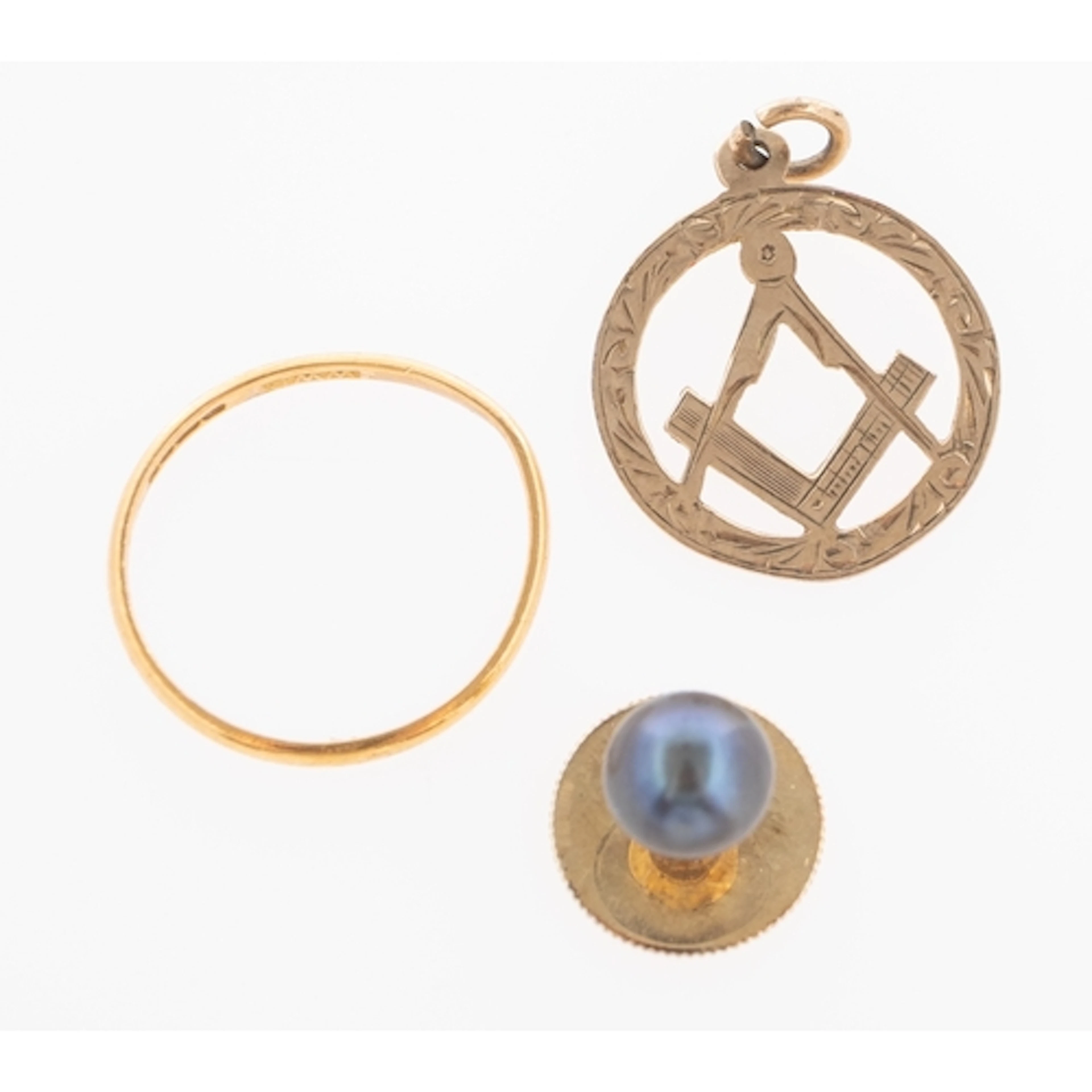 A 22ct hallmarked gold ring (scrap) gross weight 1.75 grams,...