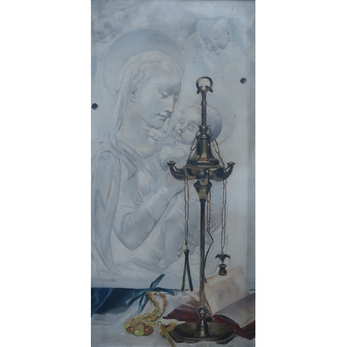 20th CENTURY ITALIAN SCHOOL BAS-RELIEF MADONNA WITH CH...