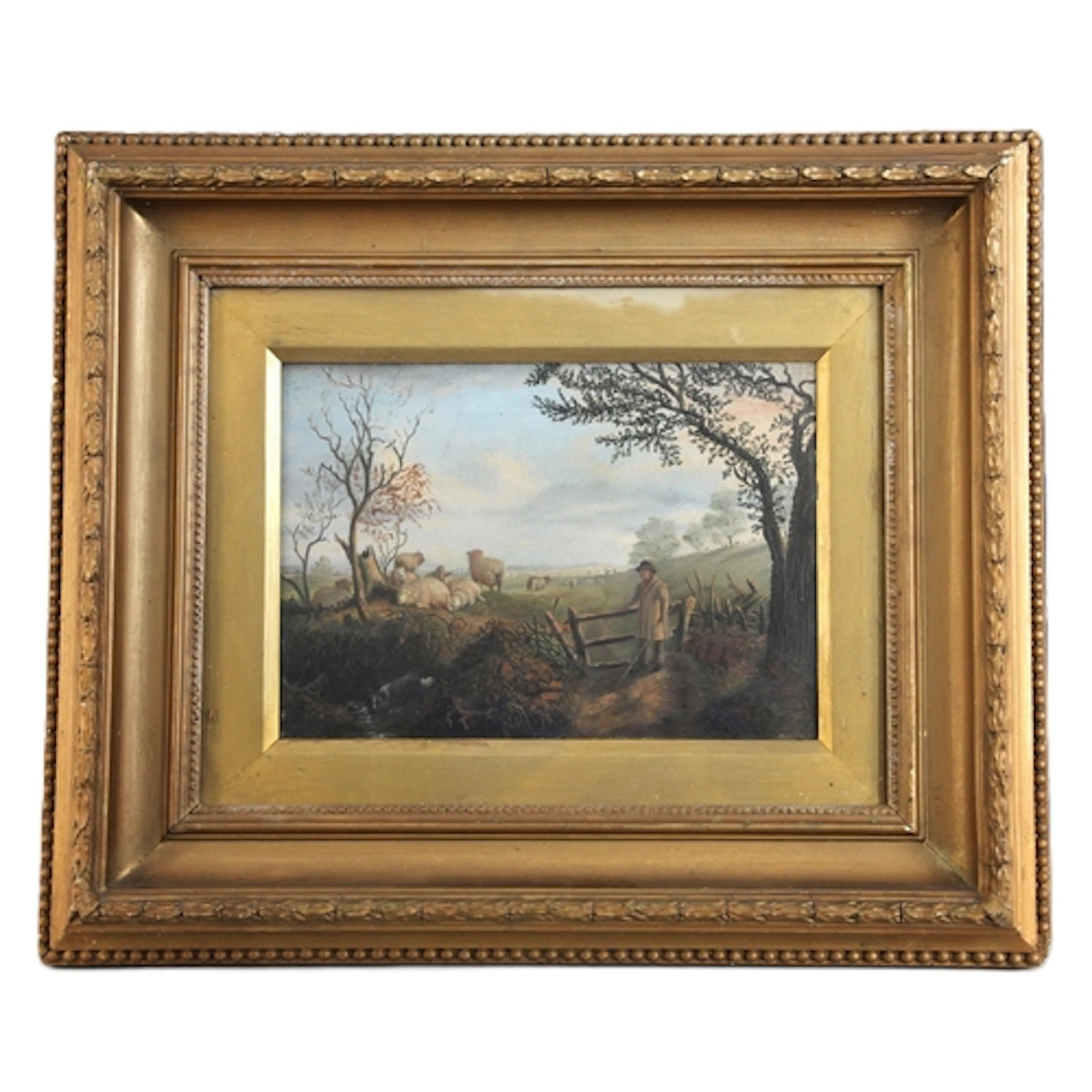 English school (19th century), A shepherd at a gate watchi...