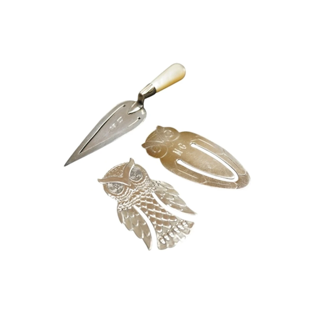 A Tiffany & Co sterling book mark, modelled as an owl, one o...