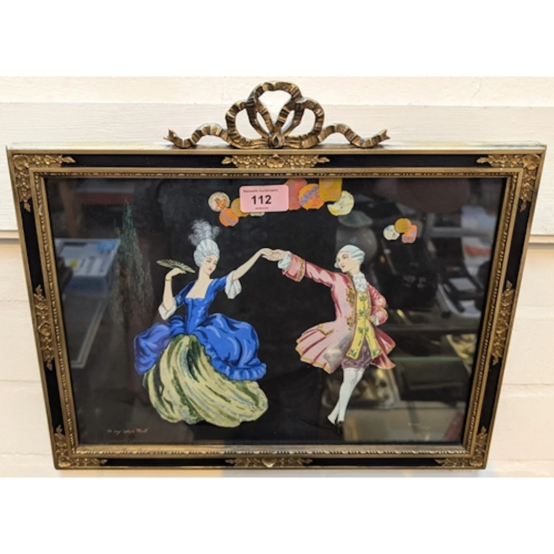 1930s school, "At My Ladies Rout", watercolour, in ornate fr...