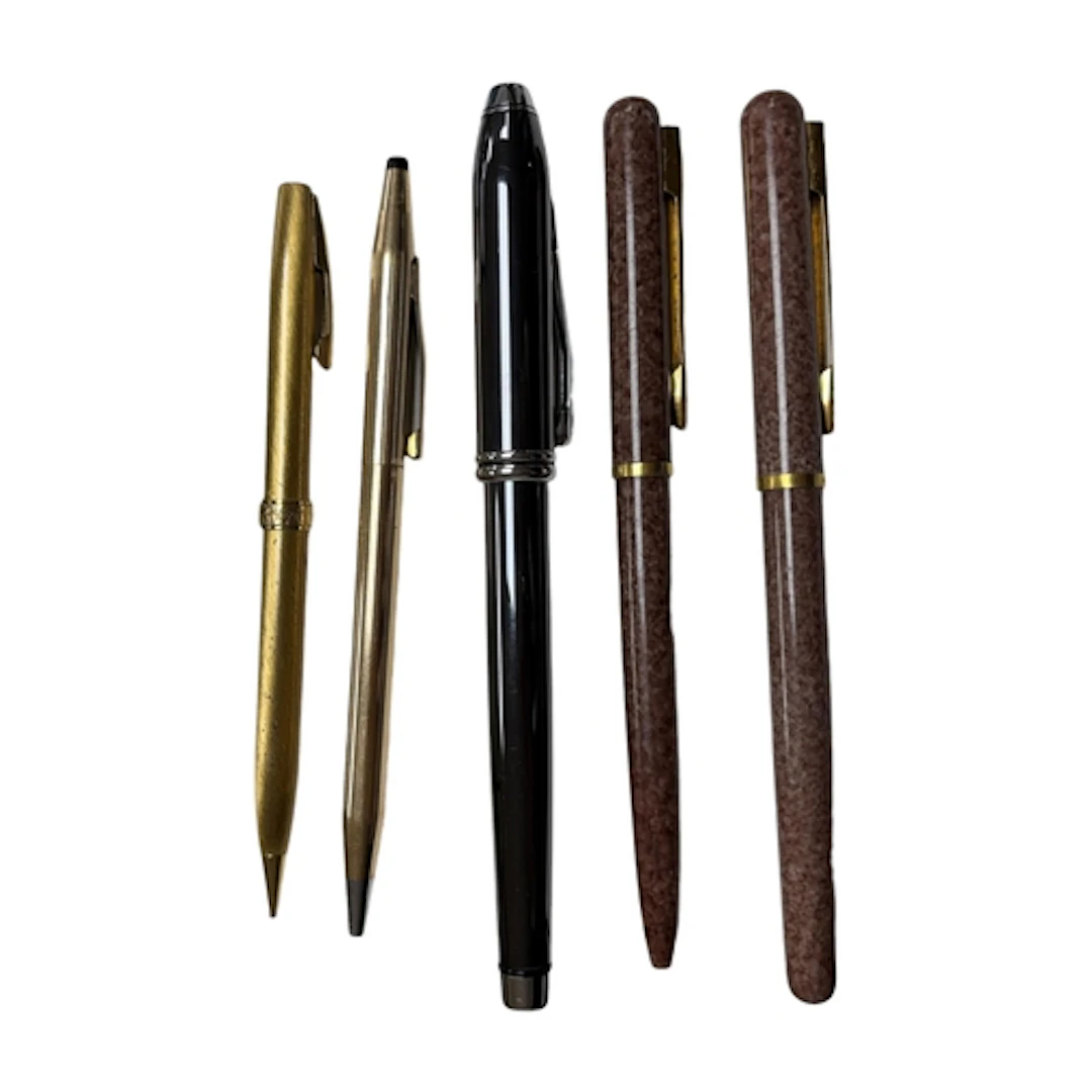 A boxed pair of Waterman Laureat marble lacquer pens, two Sh...