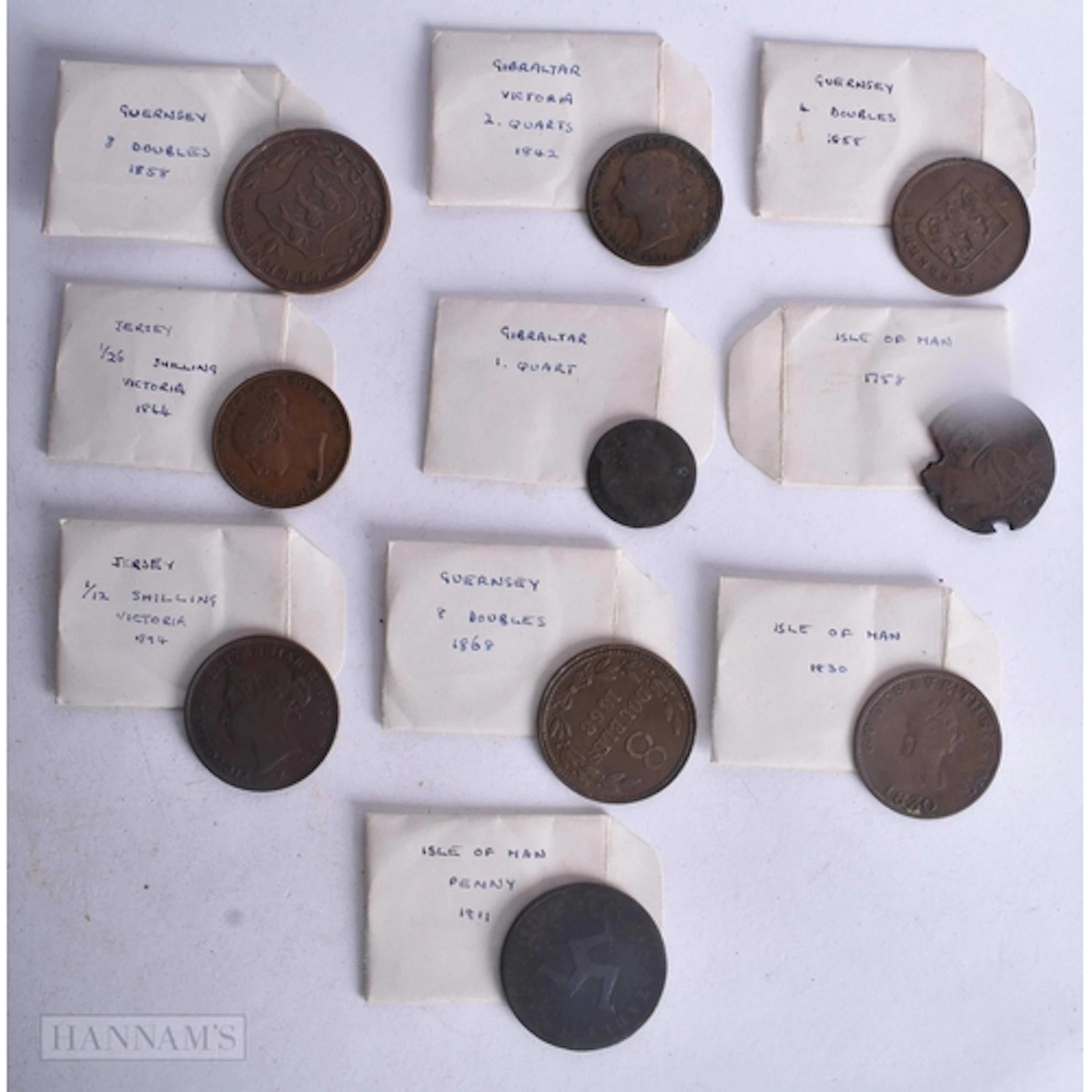 ISLE OF MAN & GIBRALTAR COINS including an IOM Penny 1811 & ...