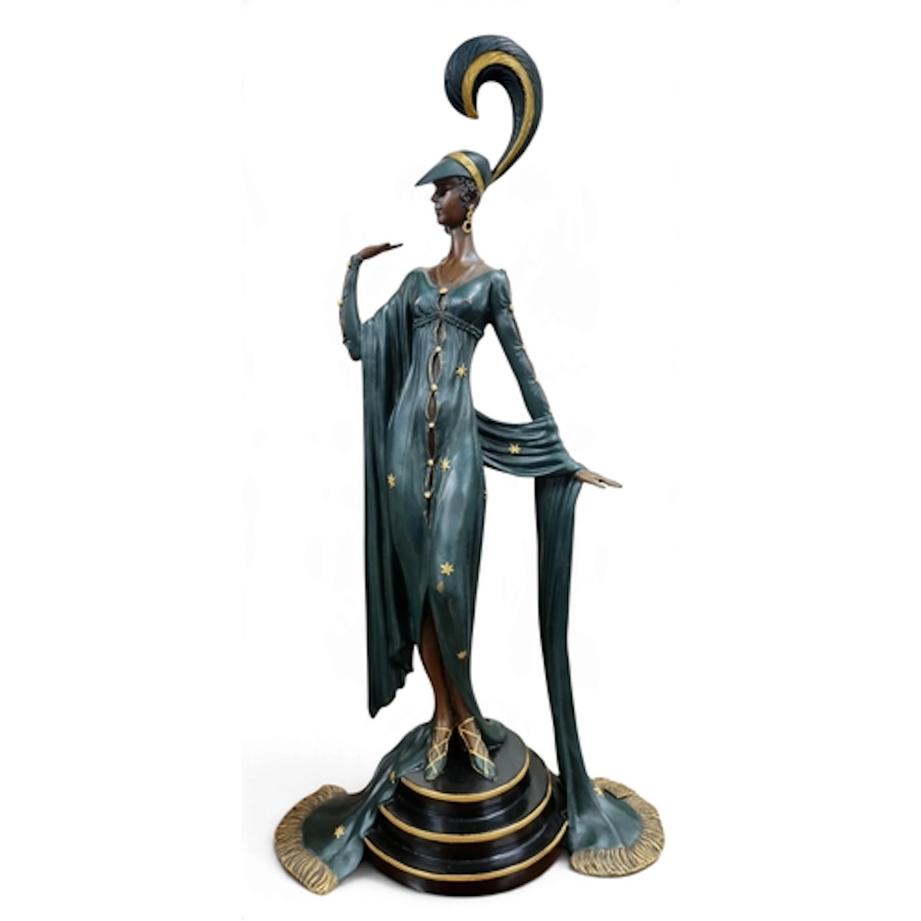 A superb 2oth Century Bronze Figural group of a Classical Wo...