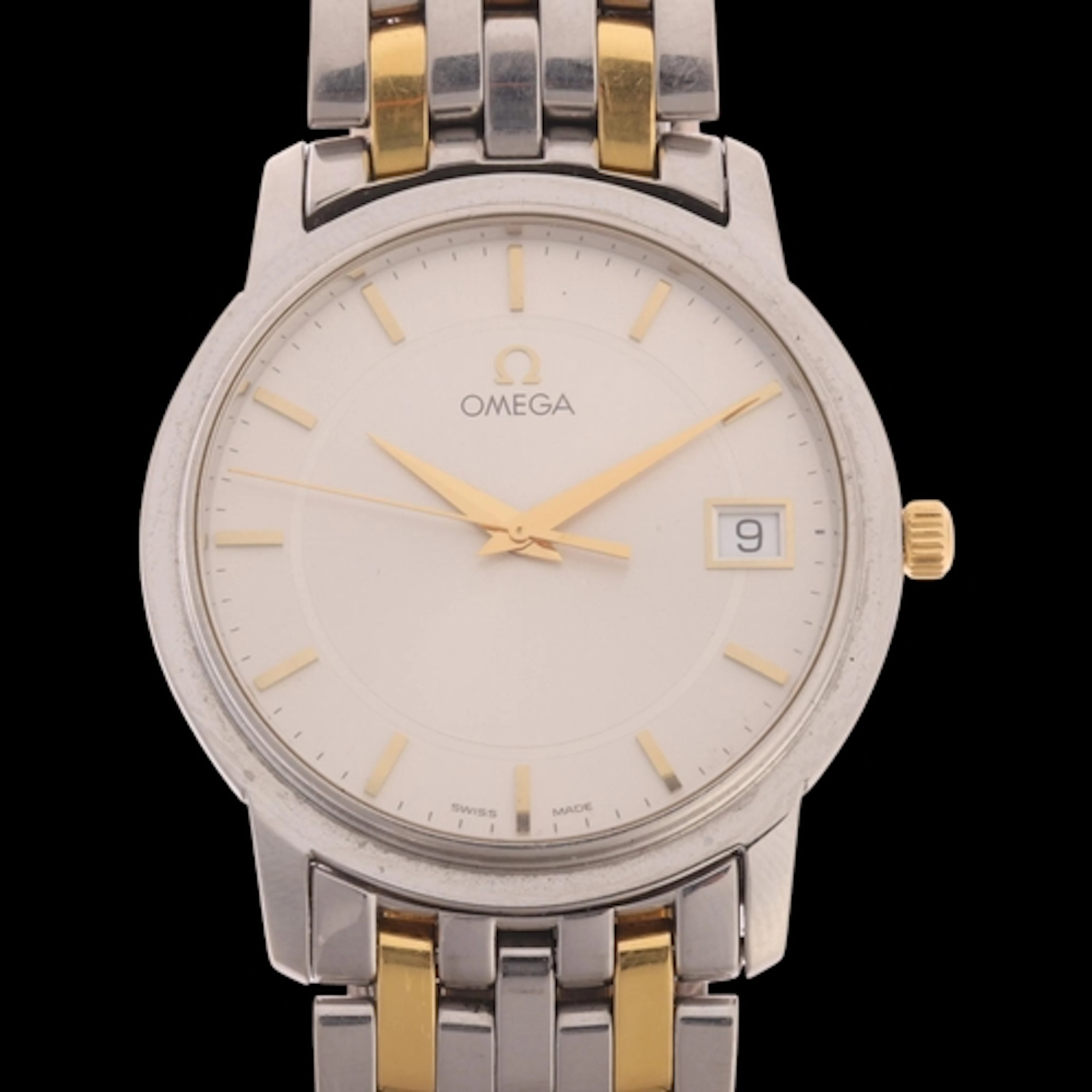 OMEGA - a gold plated stainless steel De Ville Prestige quar...