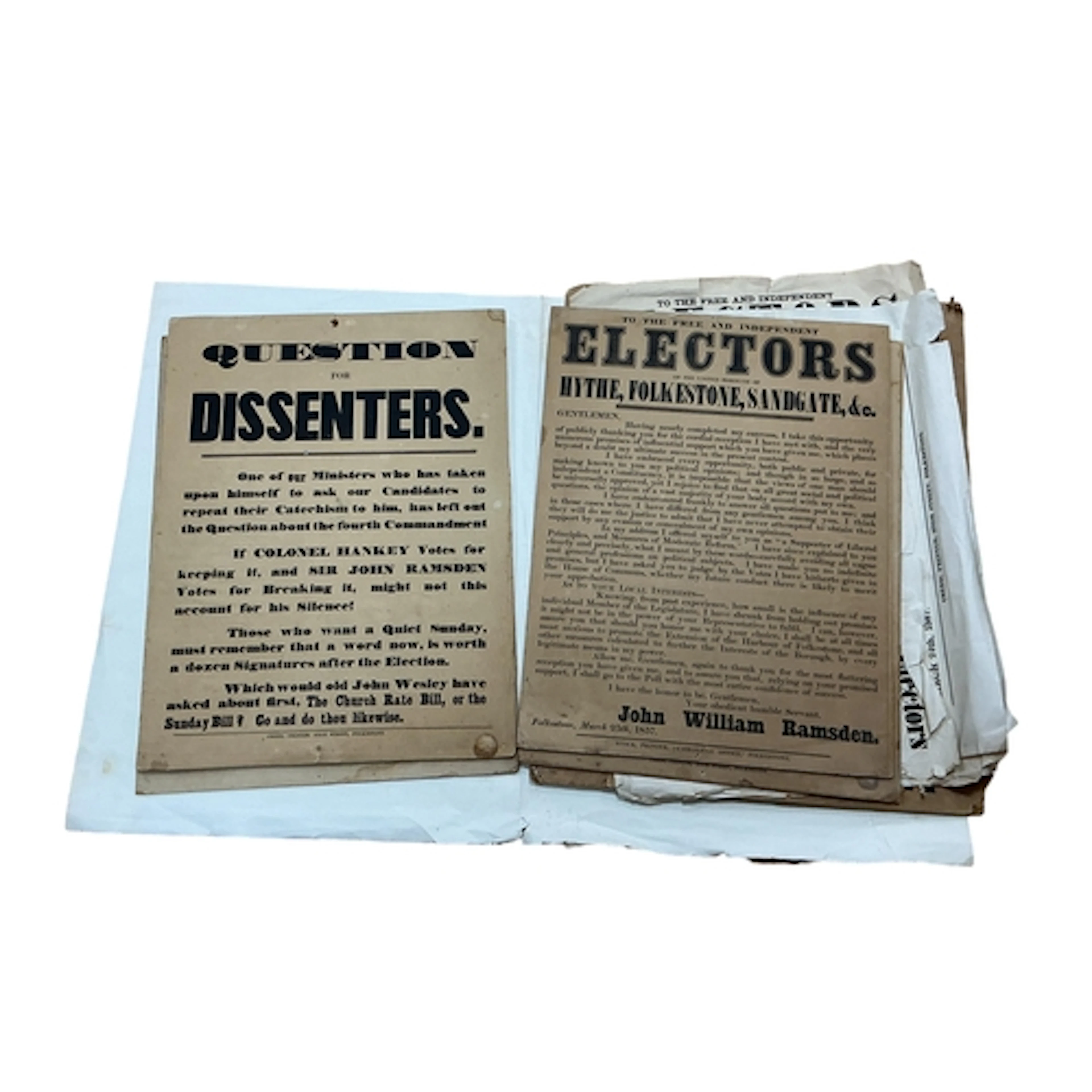 General Election Poster, 1857 - United Borough of Hythe, Fol...