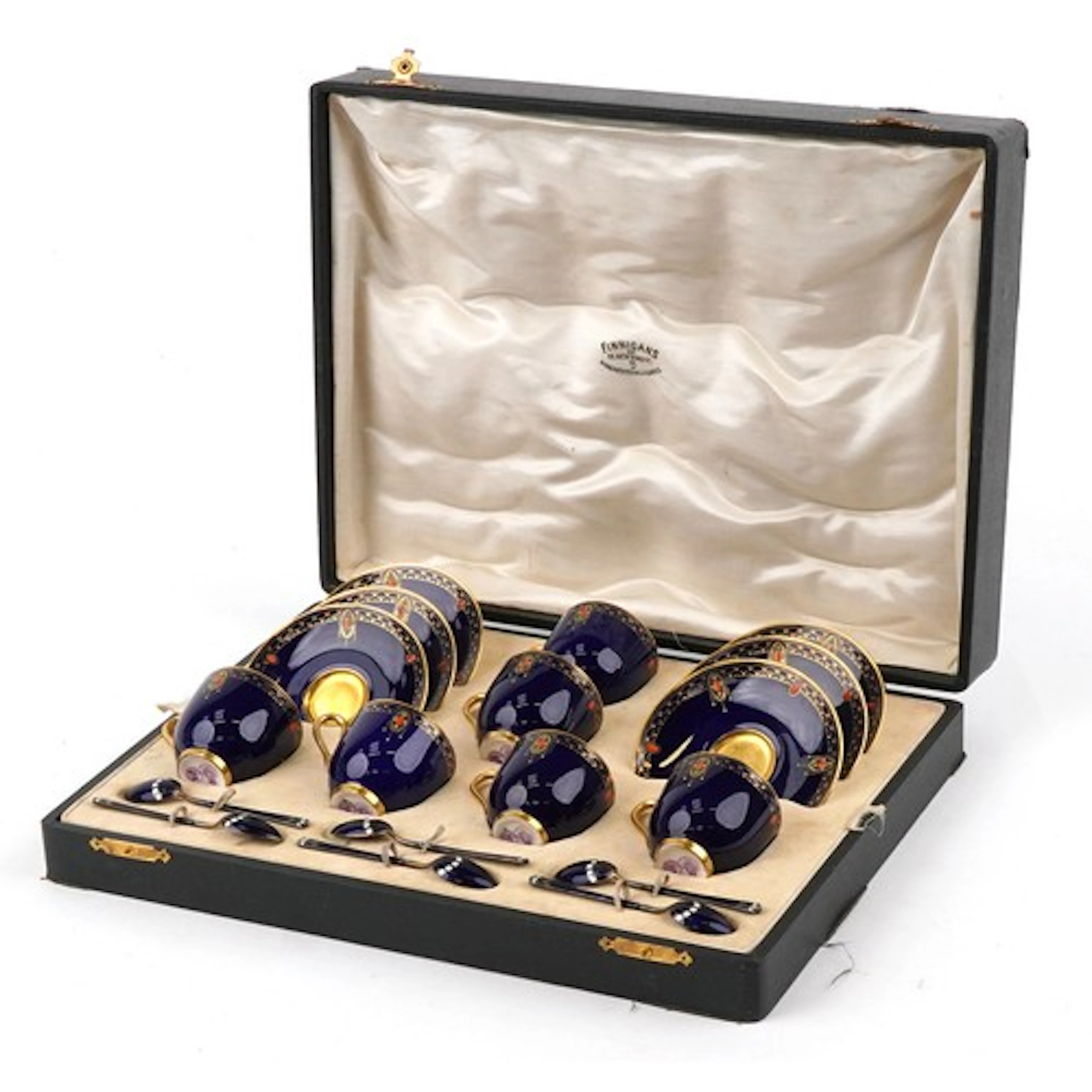 19th century Royal Worcester demitasse six place coffee serv...