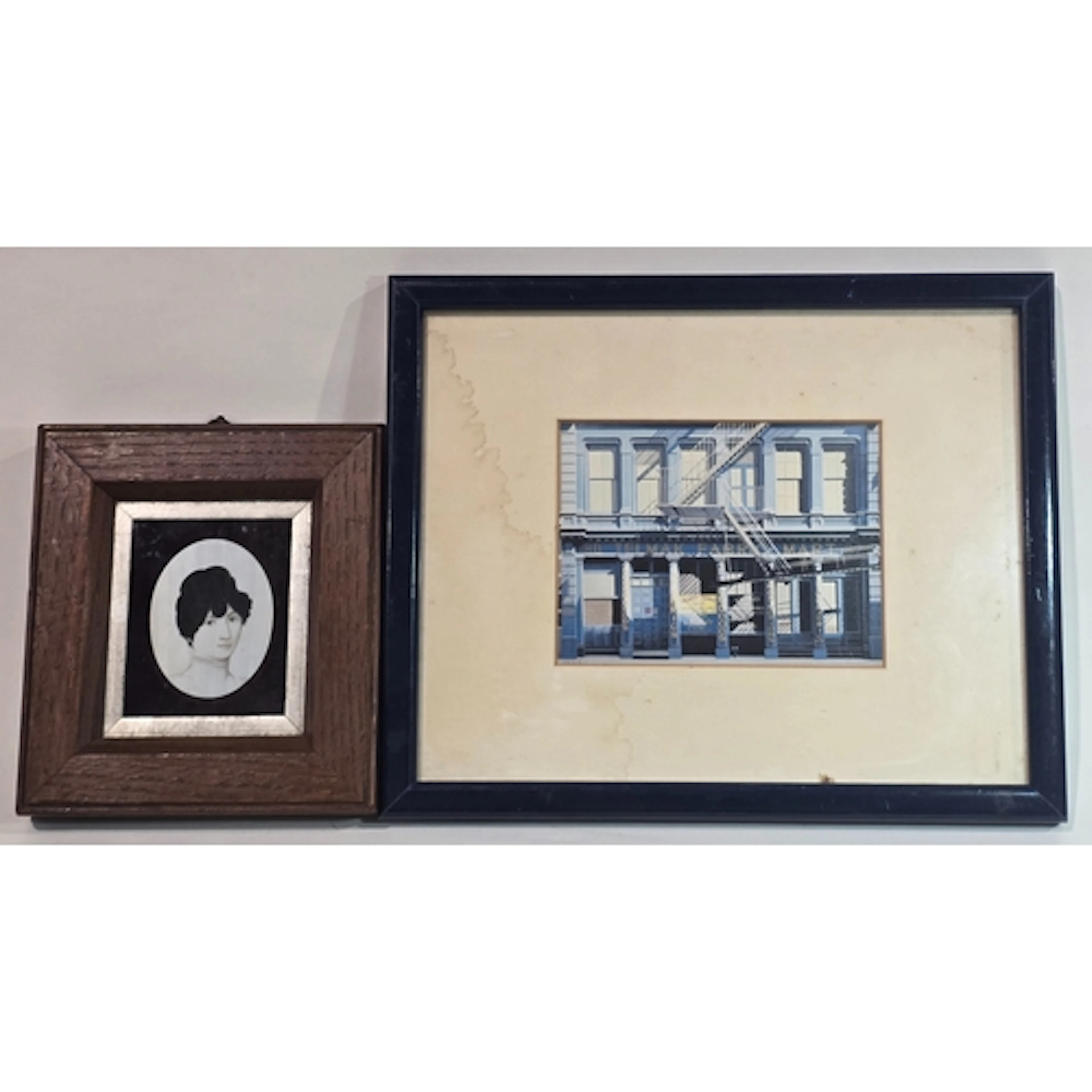 An antique oak framed portrait miniature of a lady possibly ...