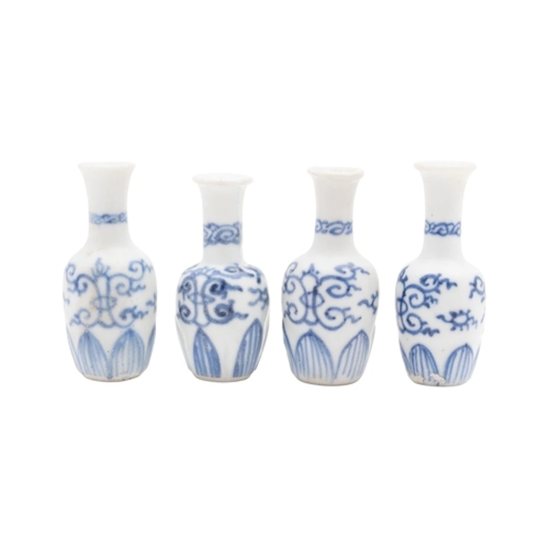 Vung Tau cargo four miniature porcelain 'Dolls House' vases ...