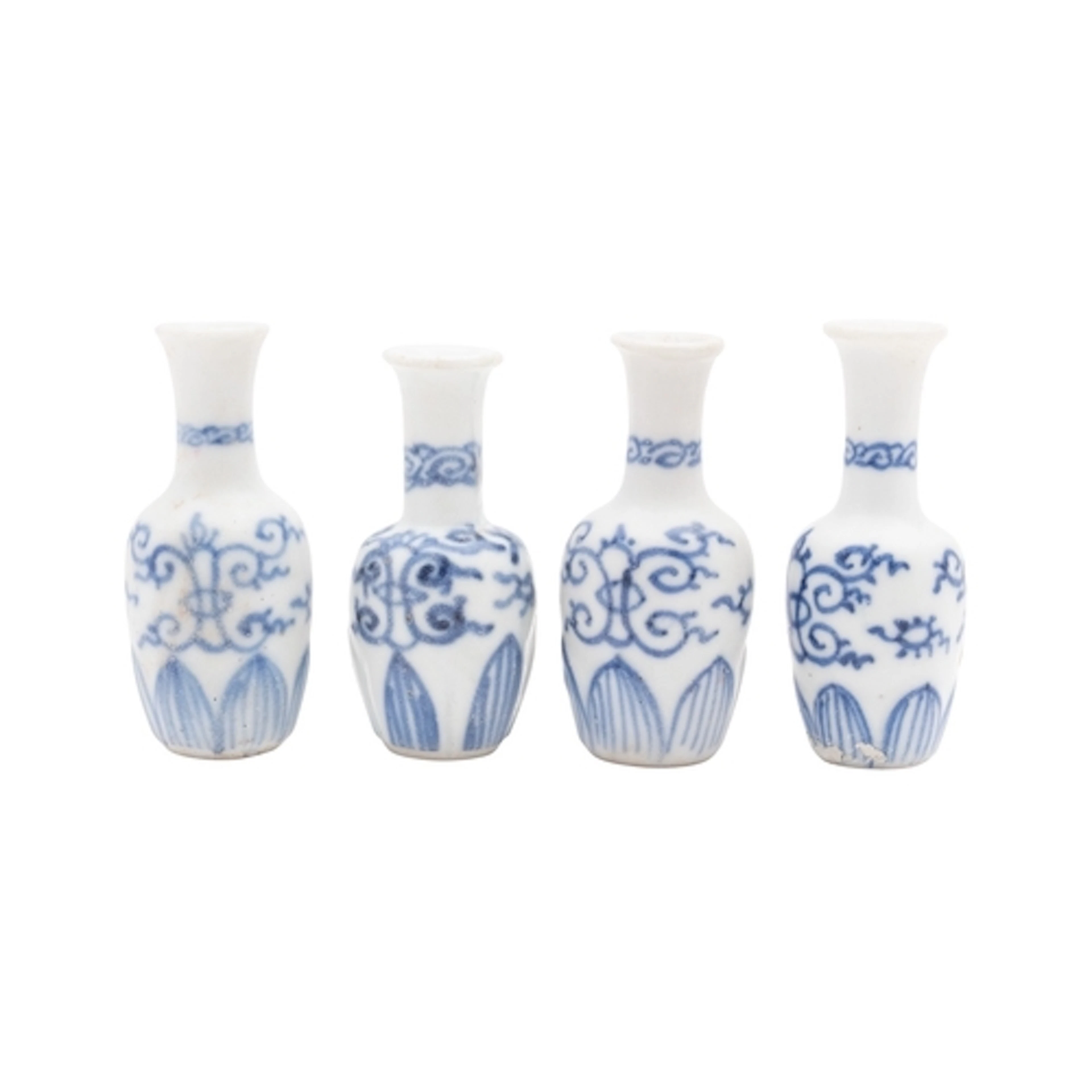 Vung Tau cargo four miniature porcelain 'Dolls House' vases ...