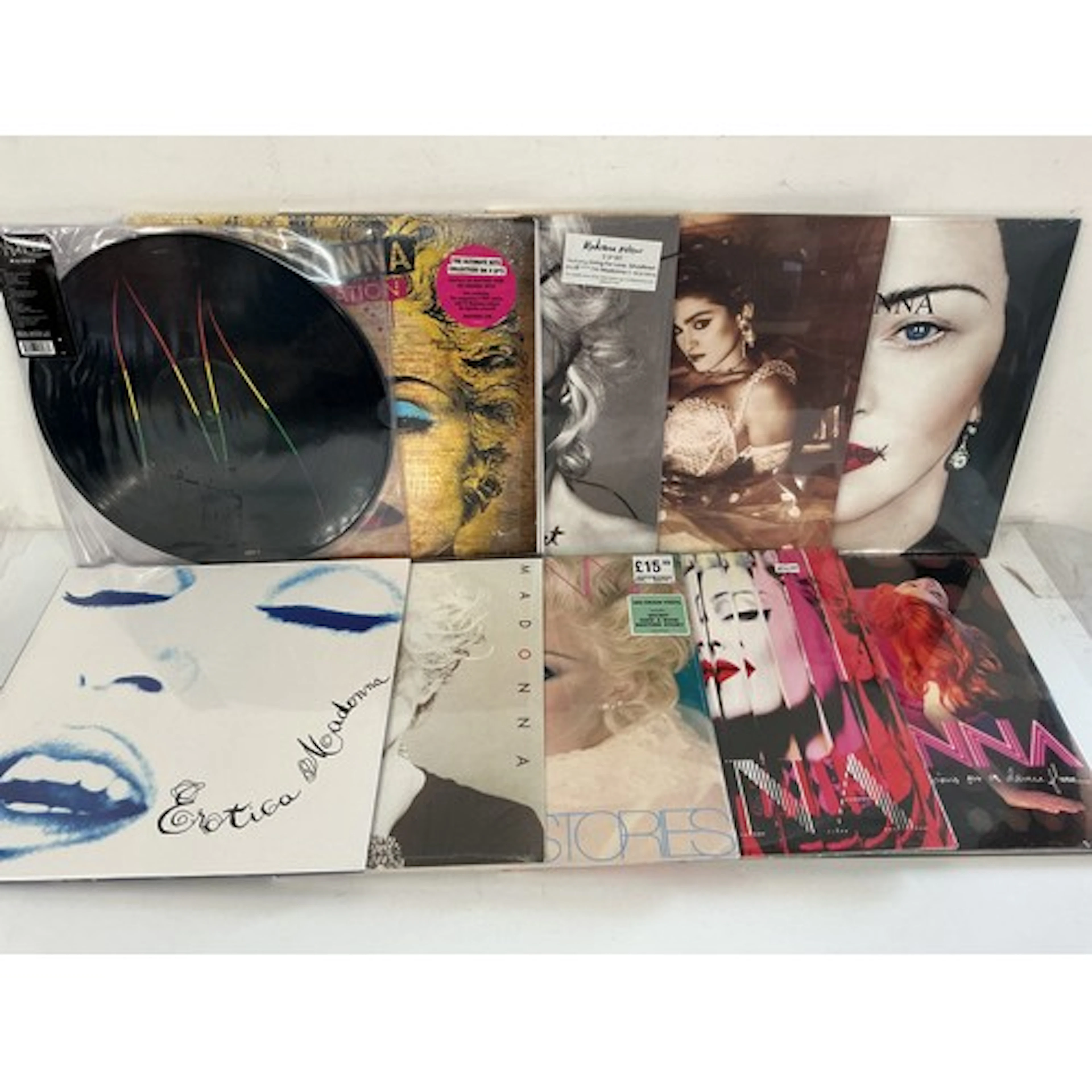 Two bags containing 180g Madonna LPs comprising mainly seale...
