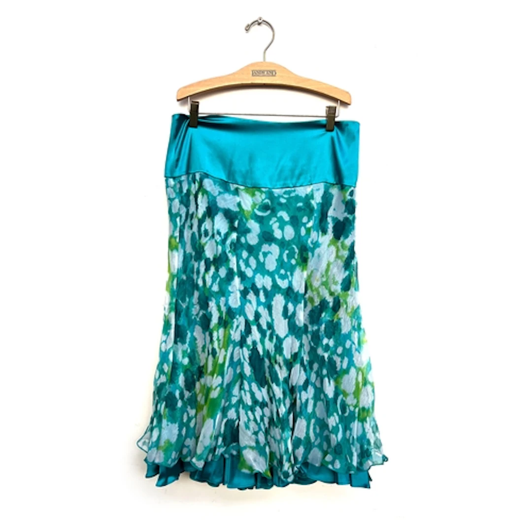 A Diane von Furstenberg silk blend skirt in a turquoise and ...