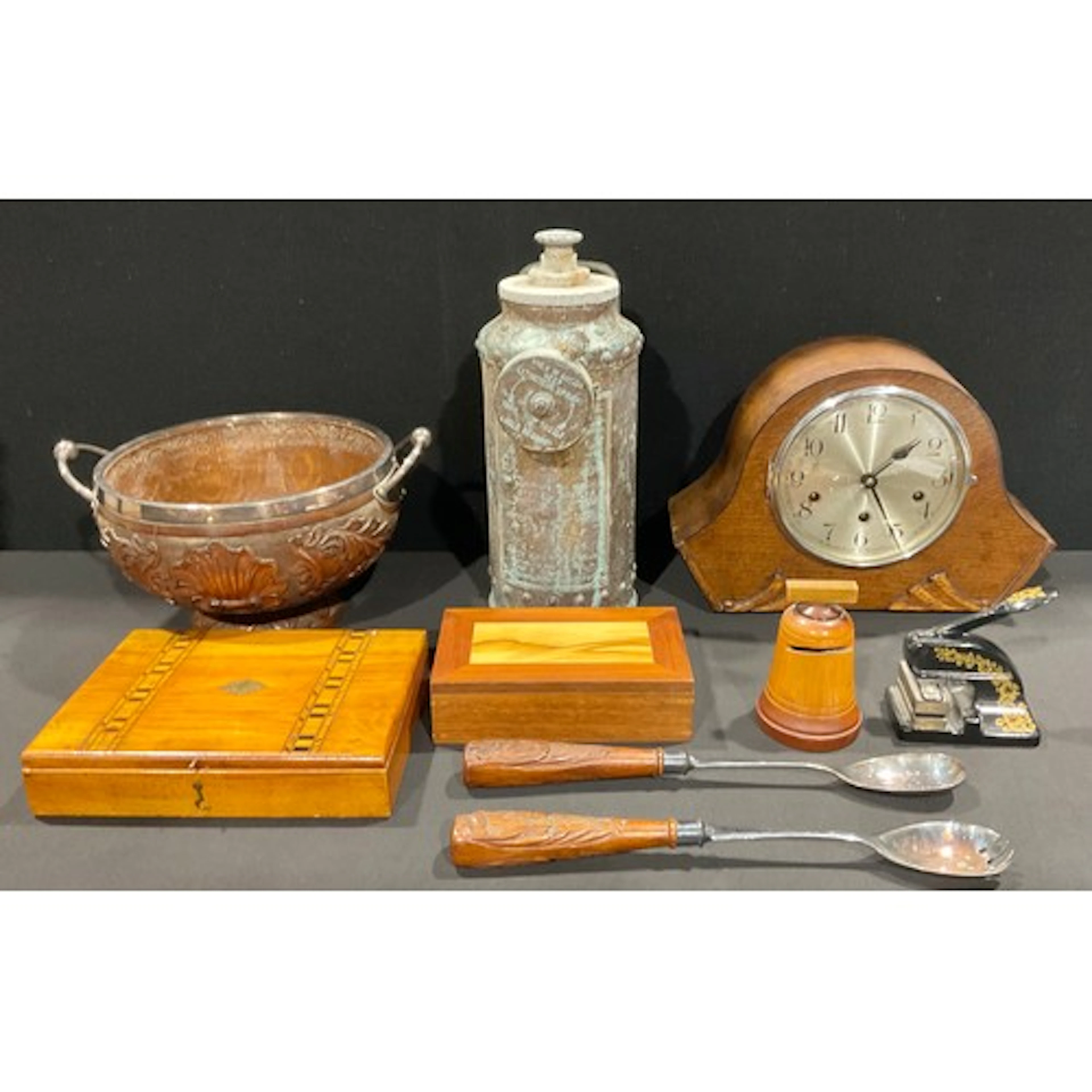 Boxes and Objects - an early 20th century carved oak salad b...