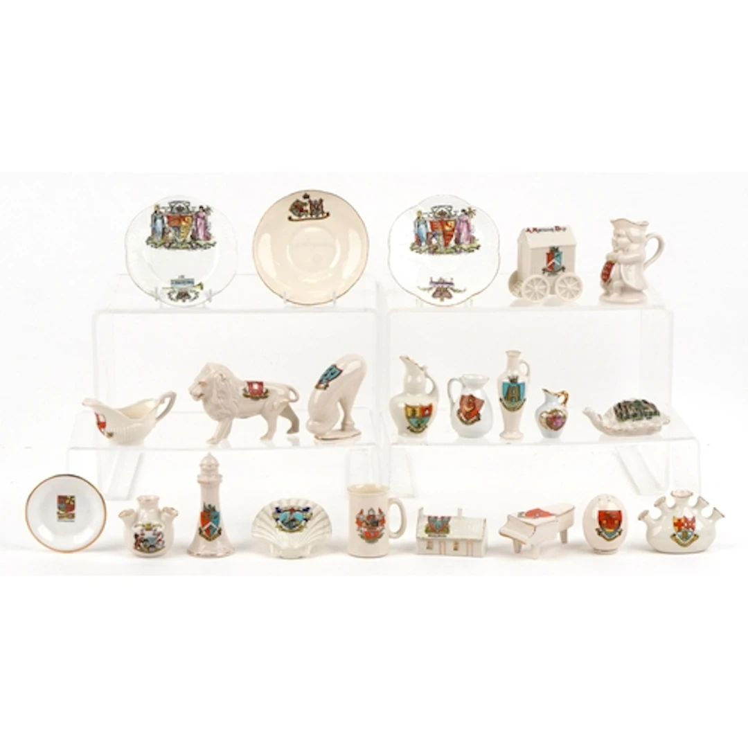 Collection of crested china including W H Goss and Shelley, ...