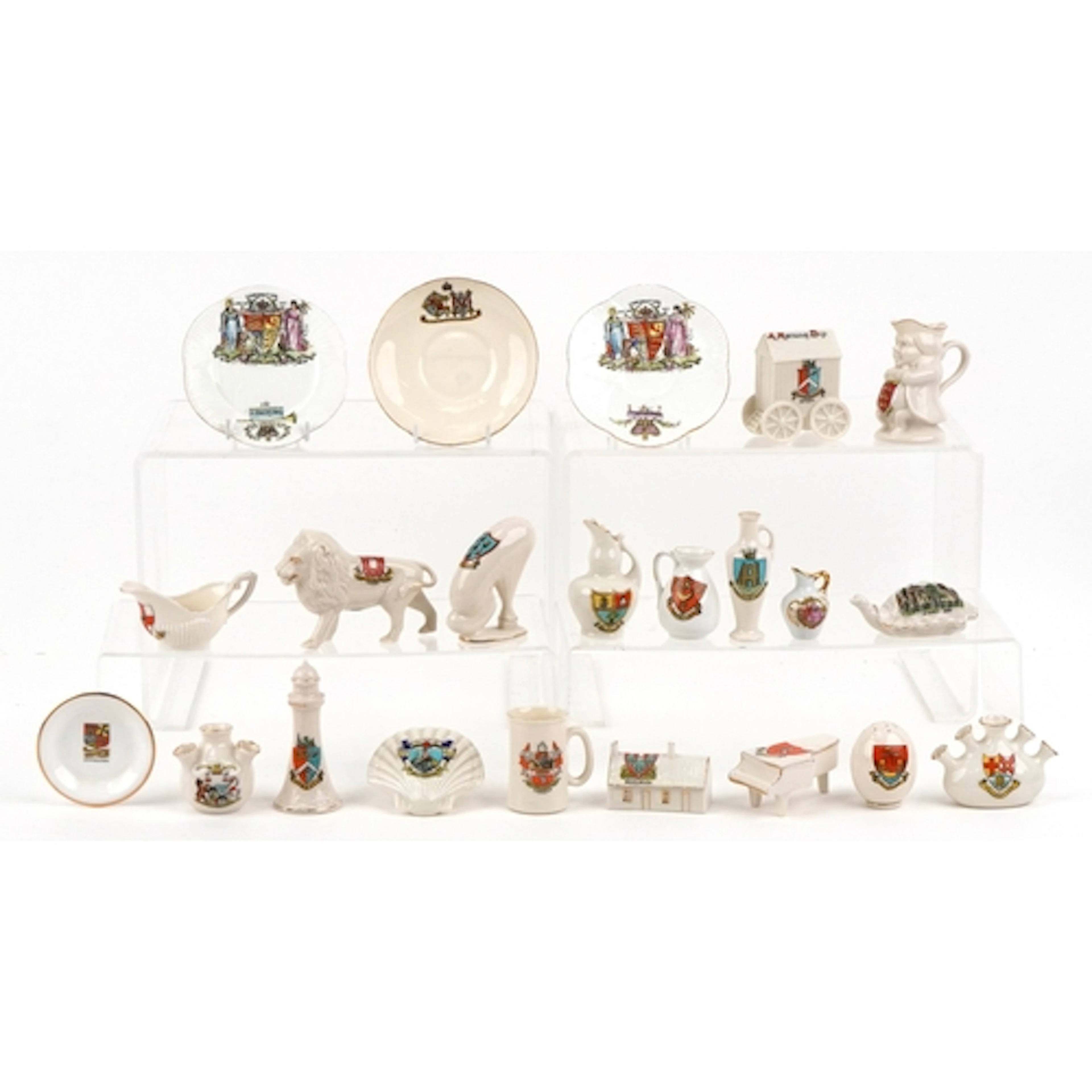 Collection of crested china including W H Goss and Shelley, ...