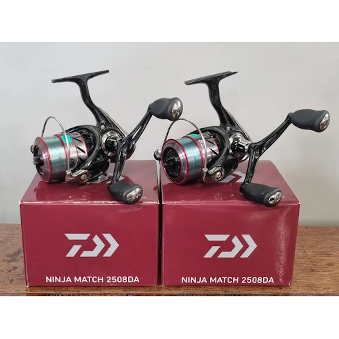 A pair of boxed Daiwa Ninja Match 2508DA Fishing Reels both ...