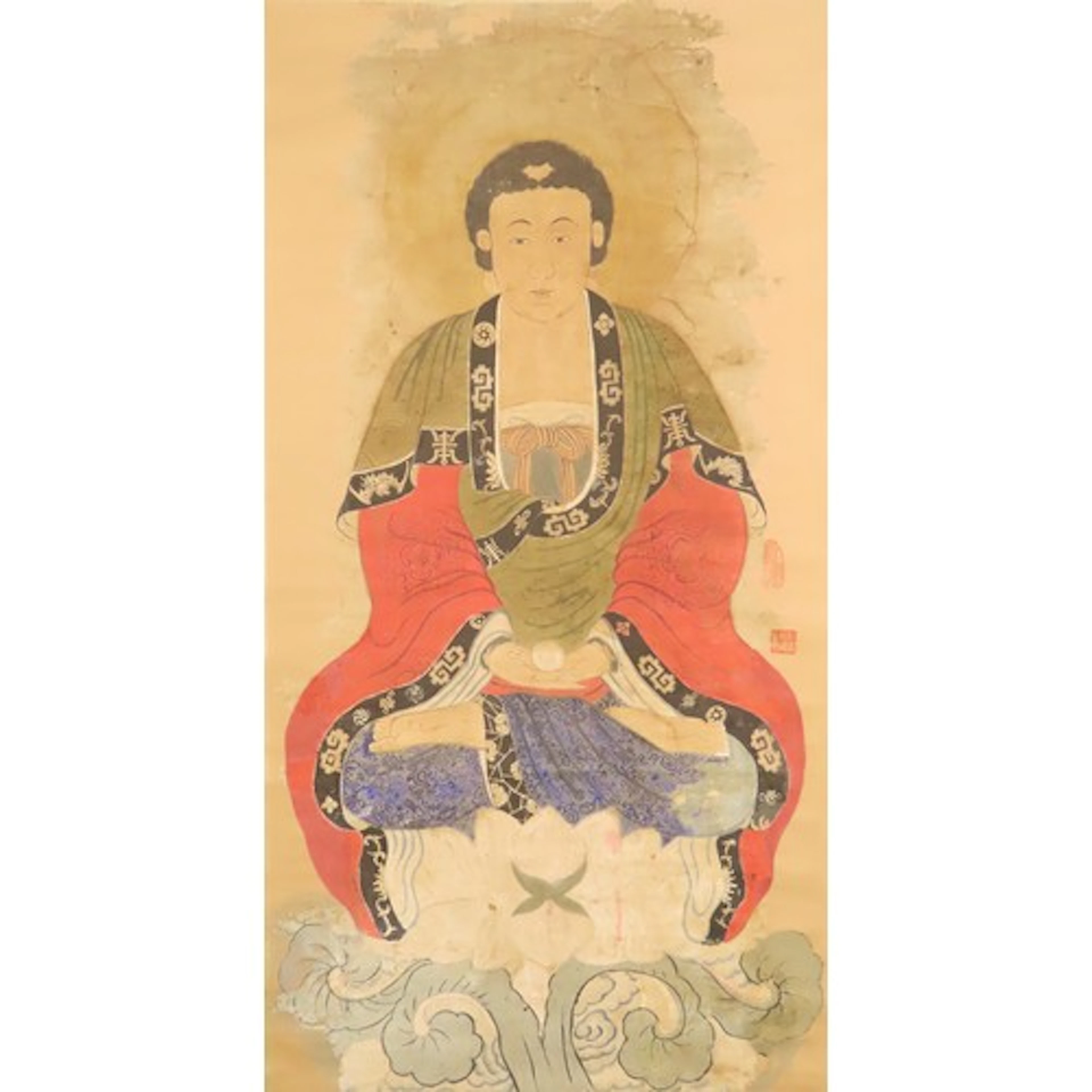 A HANGING SCROLL OF BUDDHA SHAKYAMUNI,19TH CENTURY ink and ...