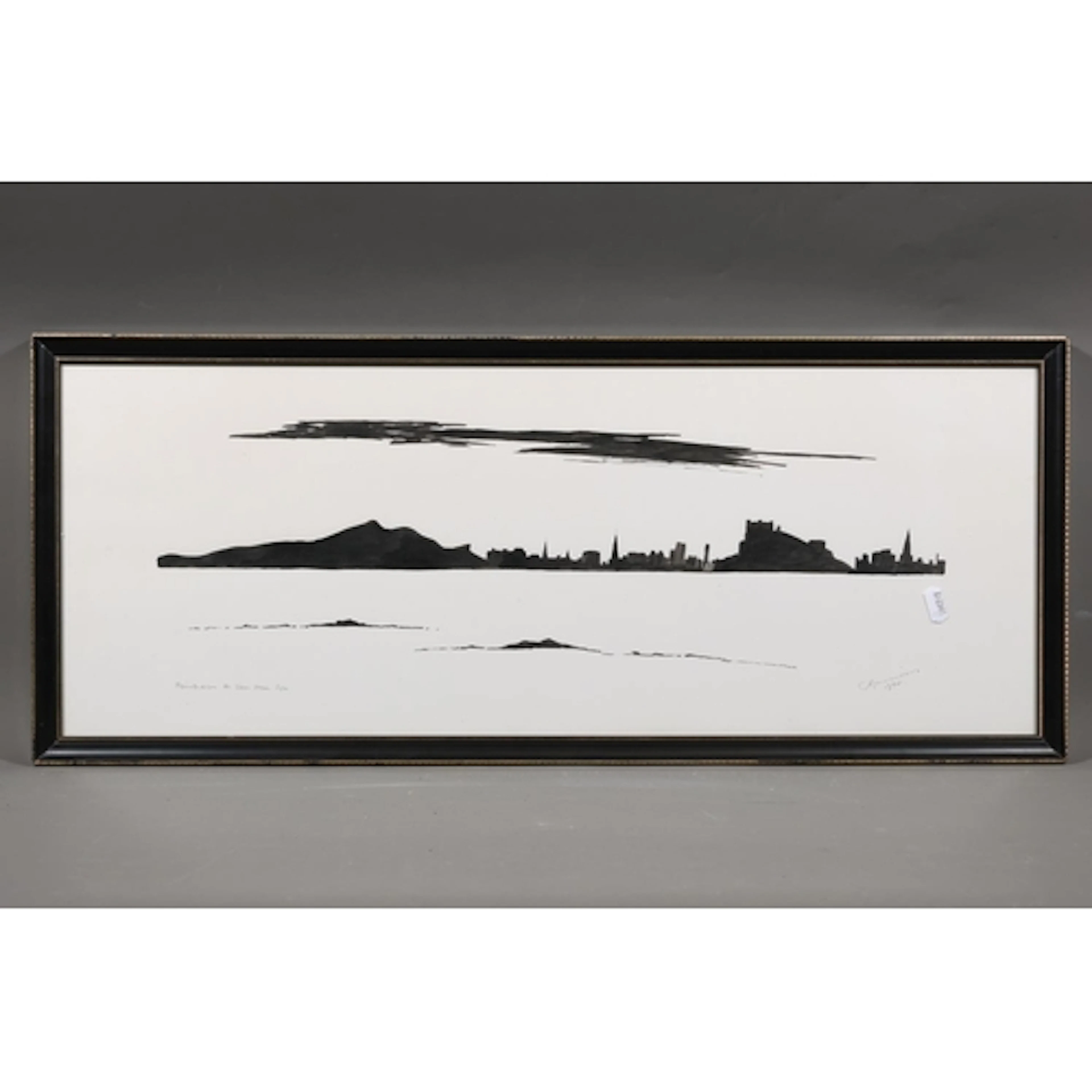 C RORRISON, Edinburgh as seen from Fife, watercolour paintin...