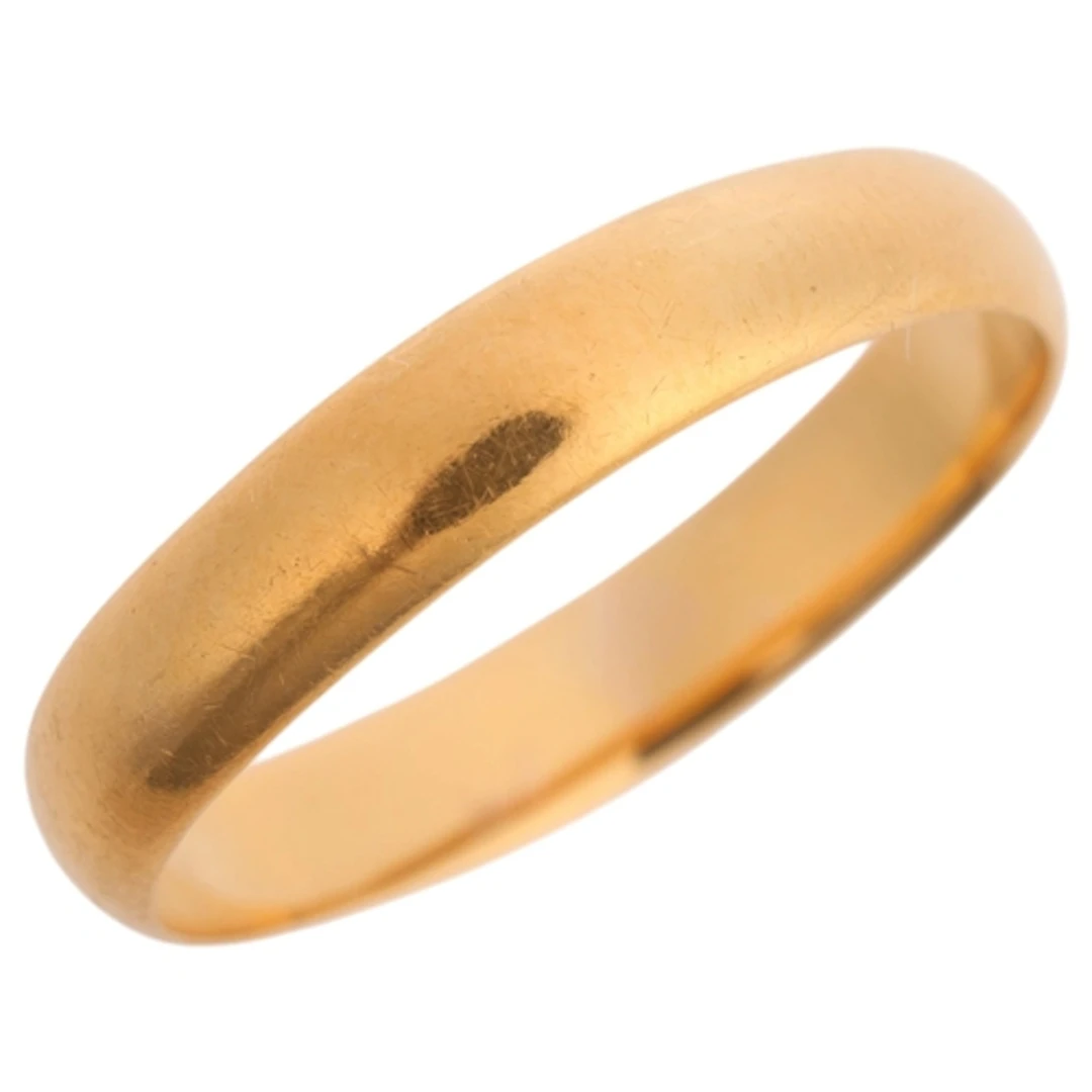 A 22ct gold wedding band ring, maker HW Ltd, Birmingham 1921...