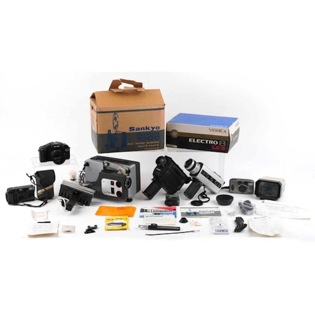 Vintage and later cameras including a Yashica Electro LD-8 c...