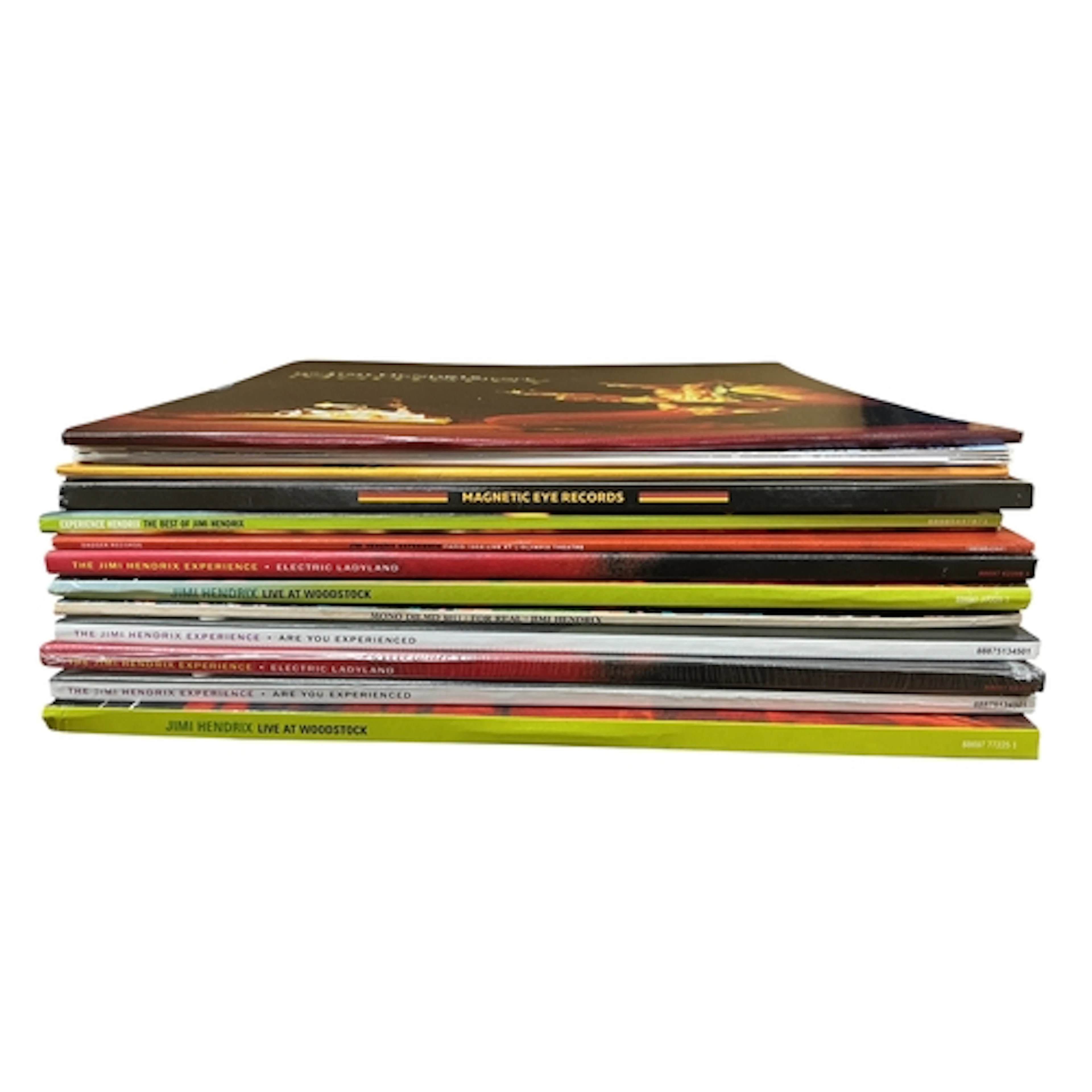 Thirteen Jimi Hendrix LP record albums, all more recent pres...