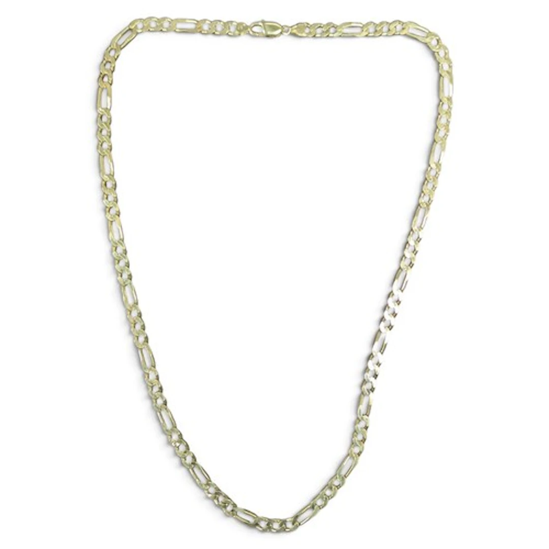 A 9ct gold Figaro link necklace, 64cm long, Sheffield import...