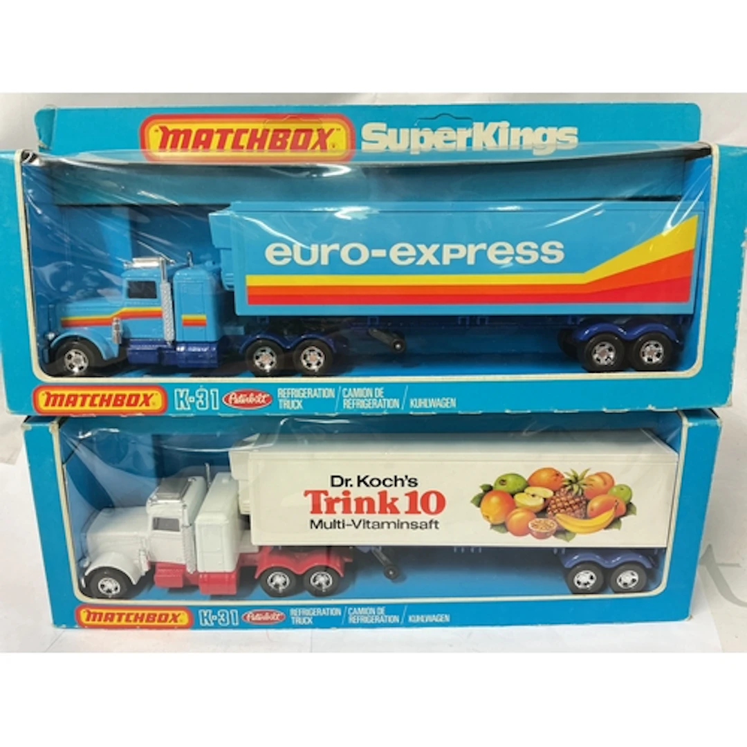 2 Boxed Matchbox Superkings Refrigeration Trucks, Euro-Expre...