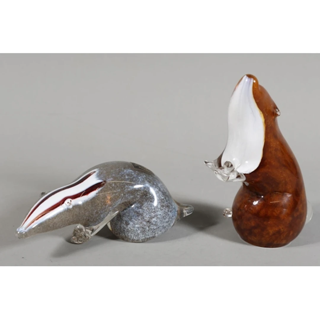 Langham art glass animal models to include a badger and anot...