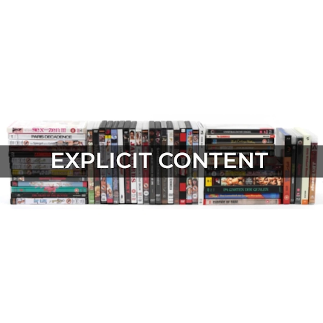 Collection of adult erotic DVDs including horror films.